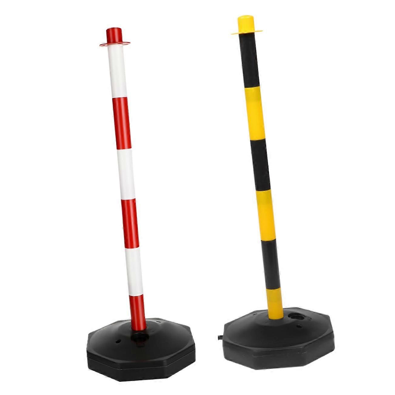 2 x Warning Column with Water Filling Base, Traffic Safety, Driveway Protection, Movable Garage Marking Poles for Driver Training, Traffic Cones