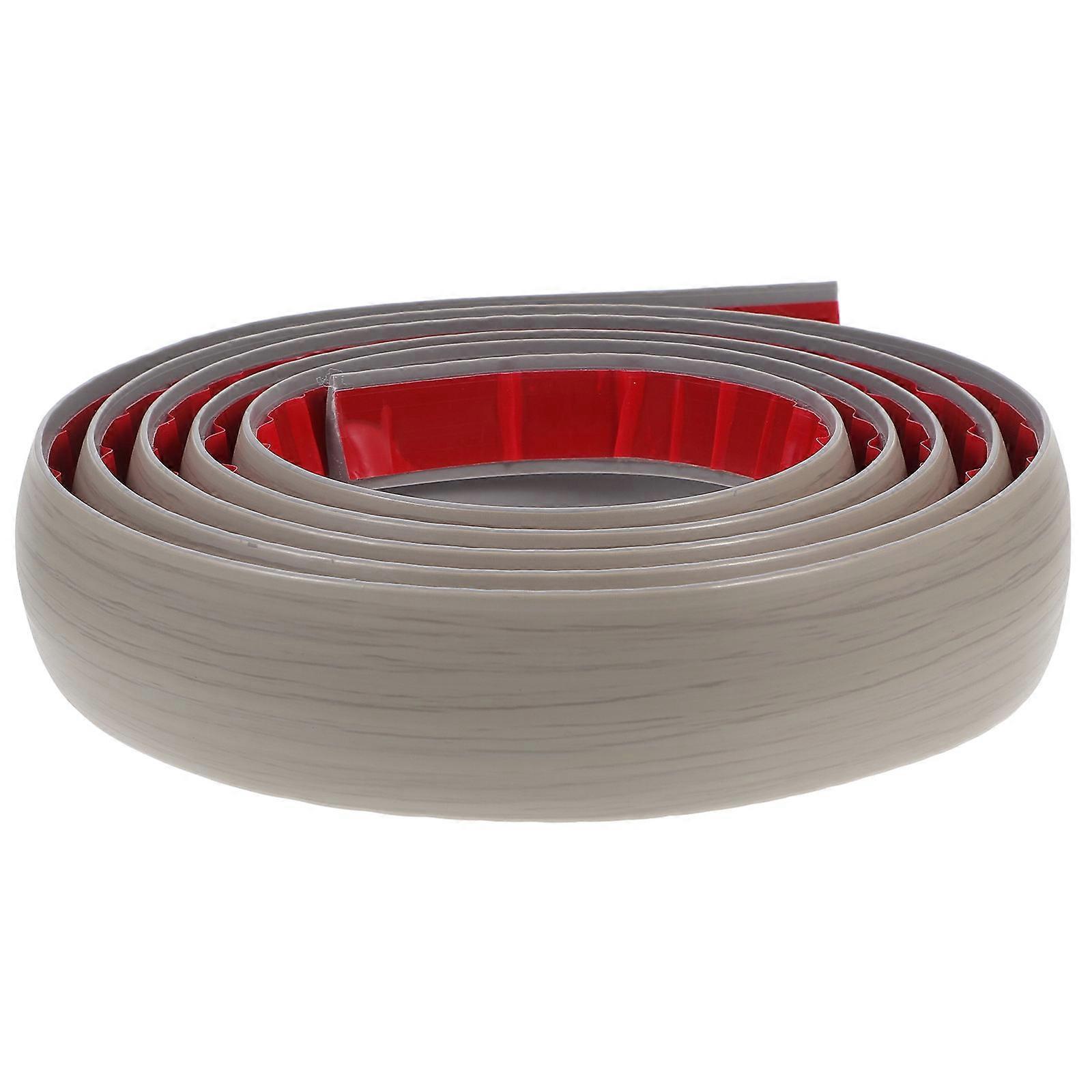 2m Self Adhesive PVC Floor Transition Strip, Durable Wood Grain Edge Trim for Height Differences, Easy Installation Edging from Carpet to Tile in Grey