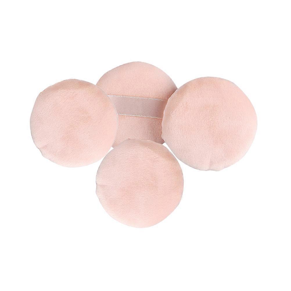 4pcs Round Powder Puff Set Soft & Reusable Makeup Sponge for Foundation, Concealer, and Loose Powder Application Ideal for Salon, Home, and