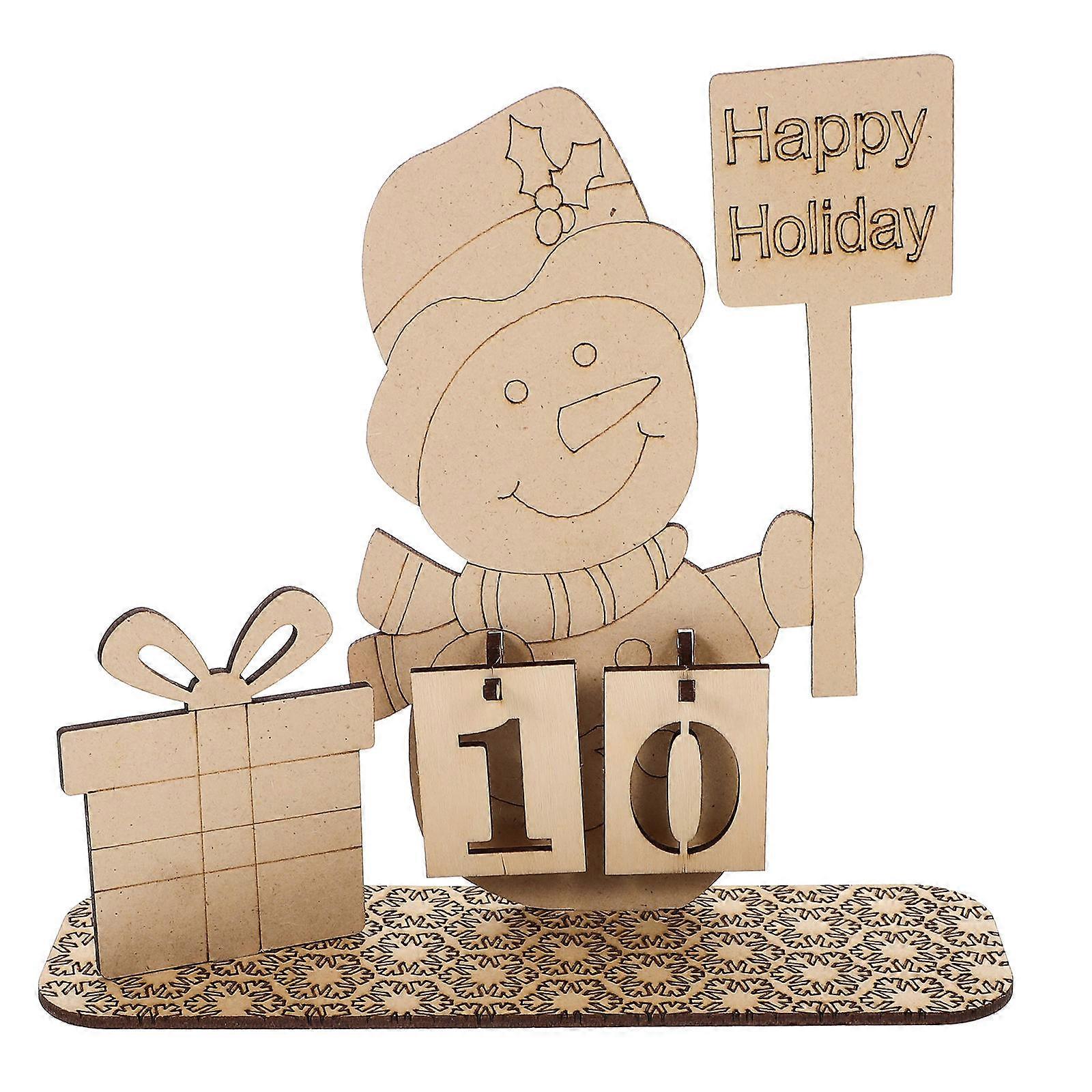 Diy Wood Calendar Festival Countdown Calendar Christmas present Wooden Material Rectangular Shape 1Set
