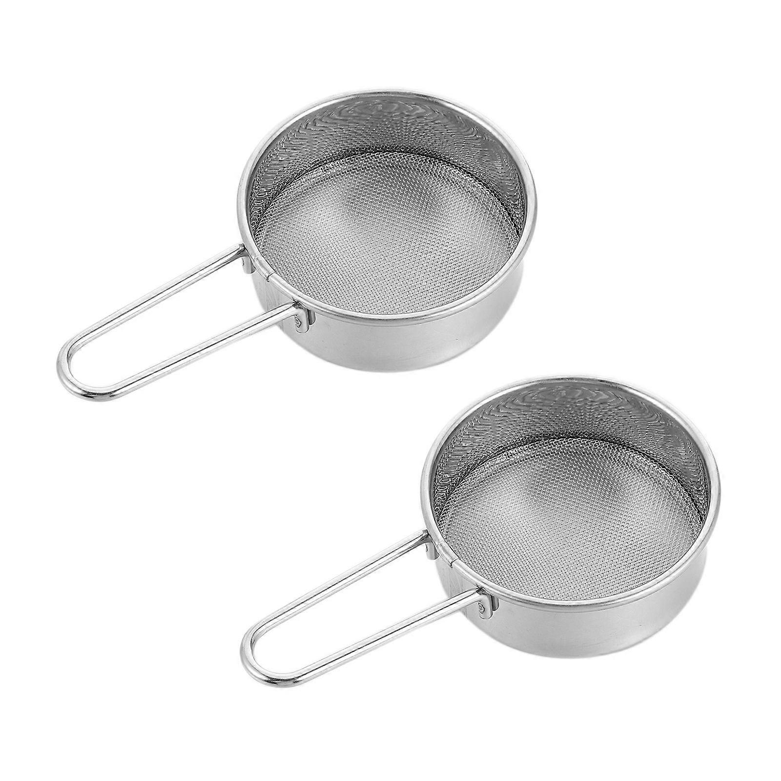 Kitchen Sifter Flour Strainers Round Daily Use Home Users 4.5 2.6 1.0in 2Pcs
