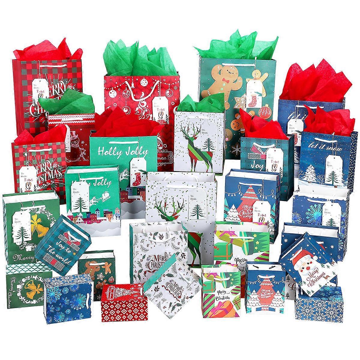 Christmas present Bag Bulk Assorted Color XL Size 38 x 31.2 x 17.3 cm Candy Storage 28Pcs