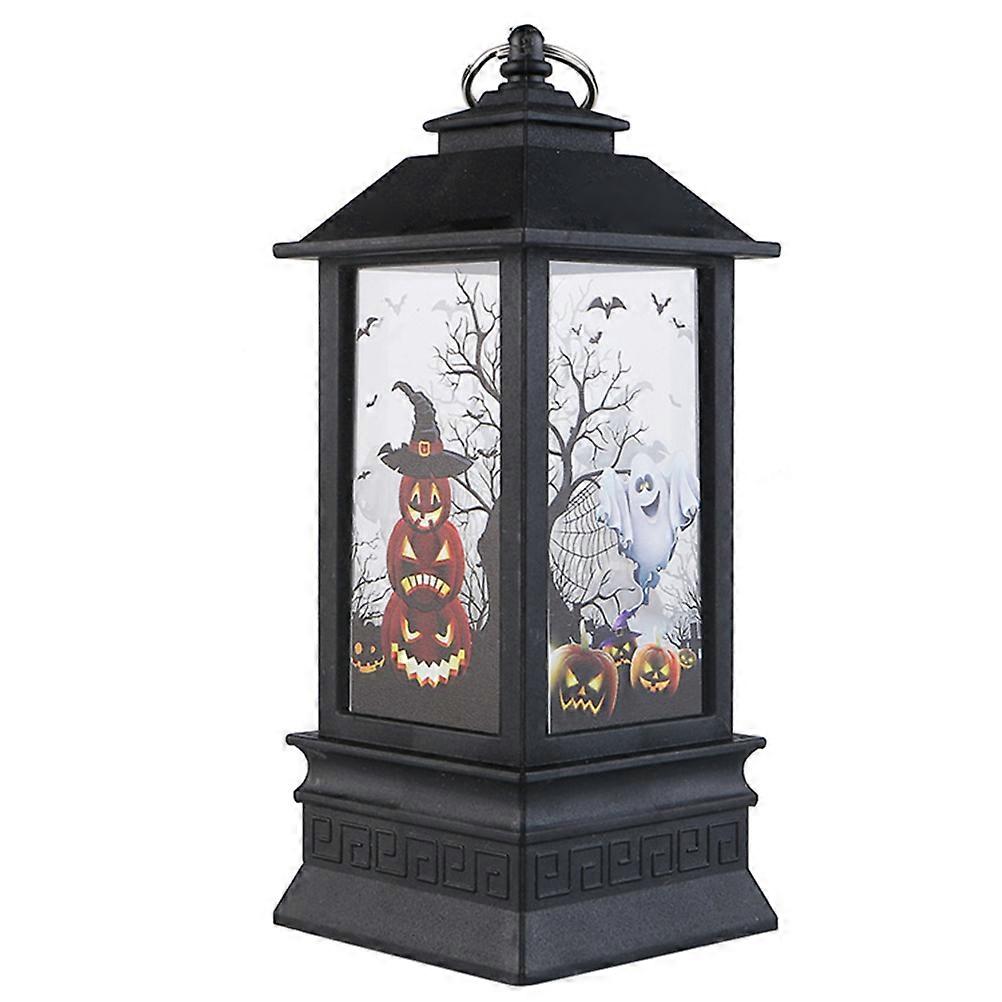 Led Halloween Light Simulation Candle Flame Lamp Plastic Material Black Color 3.1×3.1×7.9in Hanging Decoration 1Set