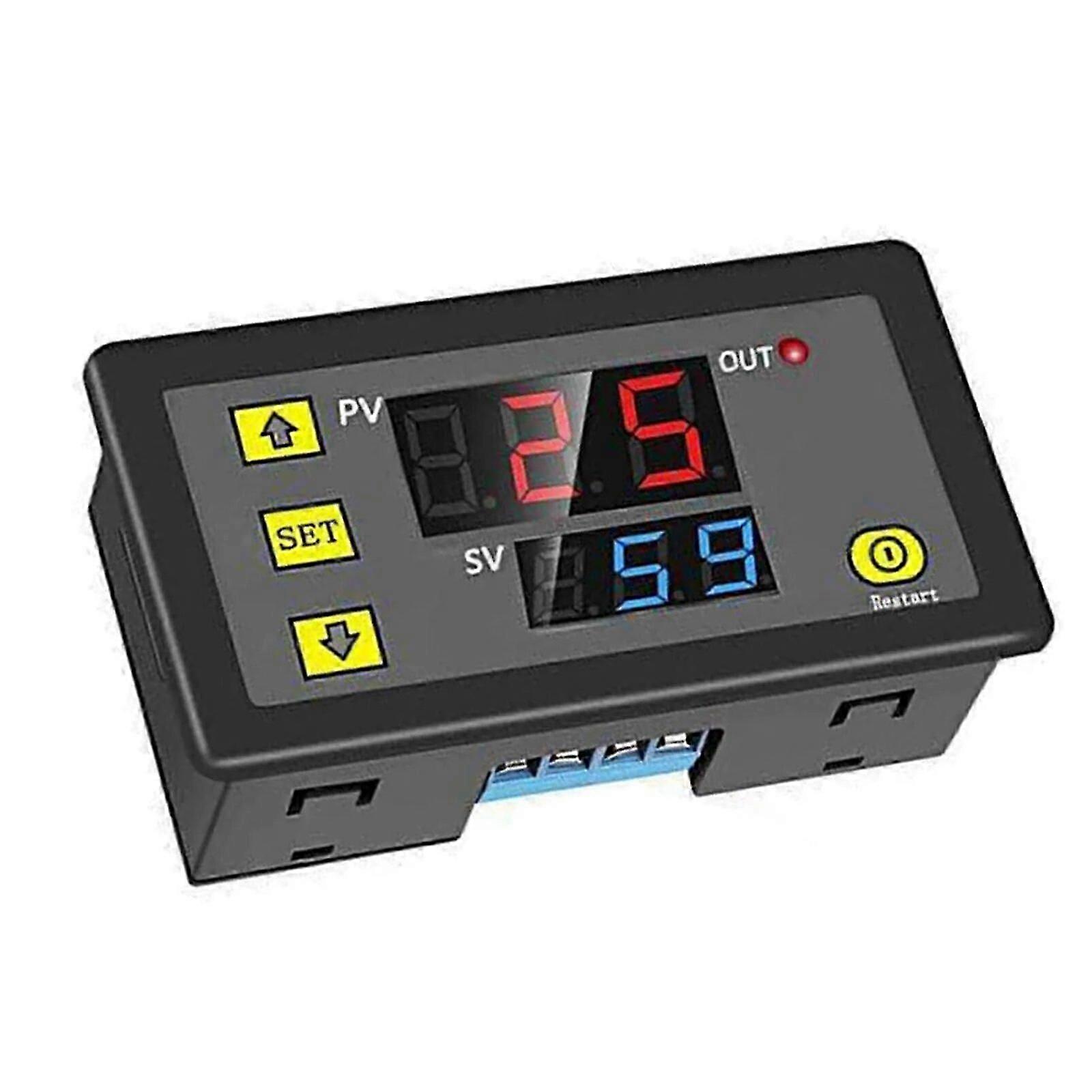 Time Delay Switch 20A Timer Module Programmable Digital Cycle Relay LED Display Control for Light Water Pump Engine DC 24V