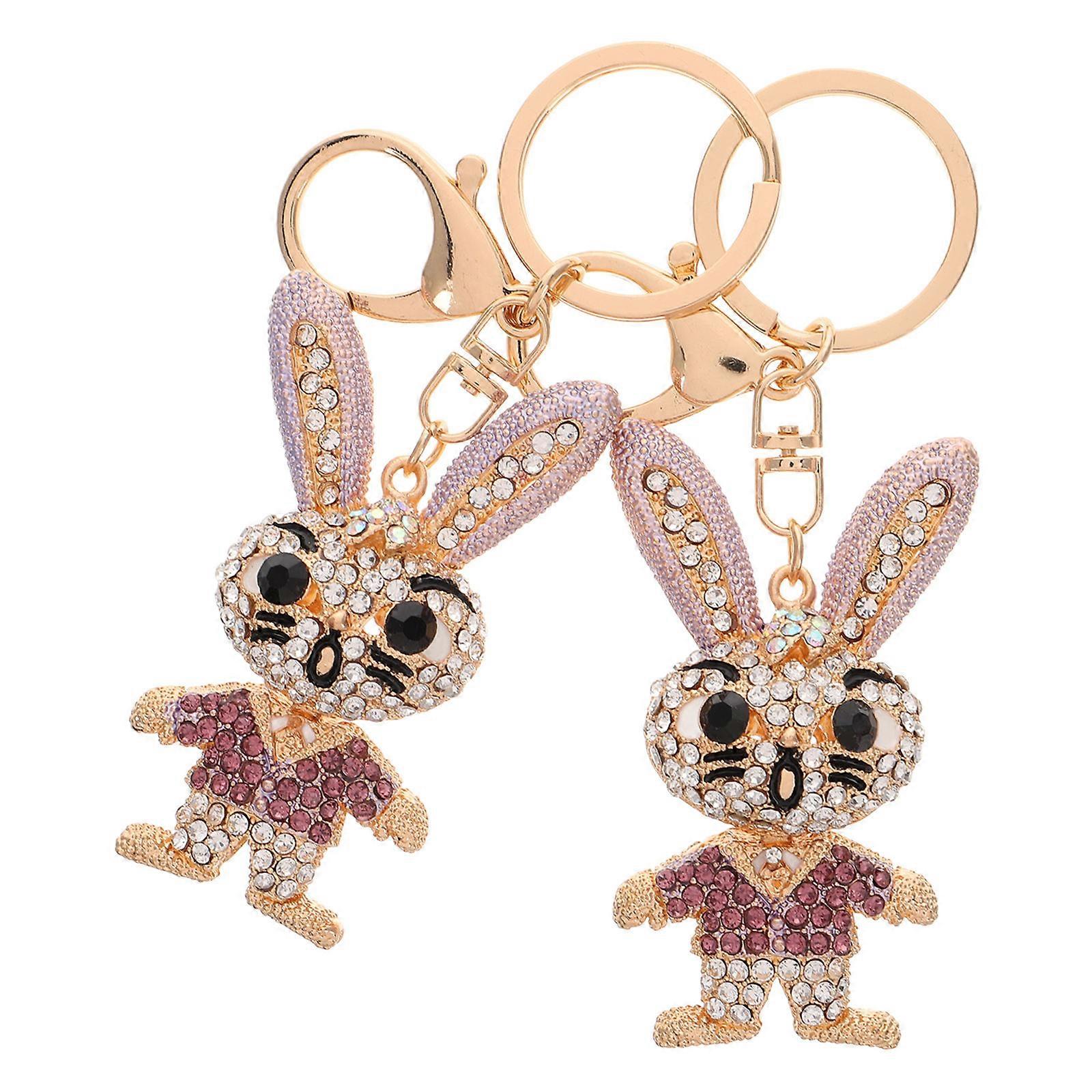 Rabbit Shape Key Accessories Polished Appearance Durable New Year Party Favor Purple 12.00X4.30X2.00CM 2Pcs