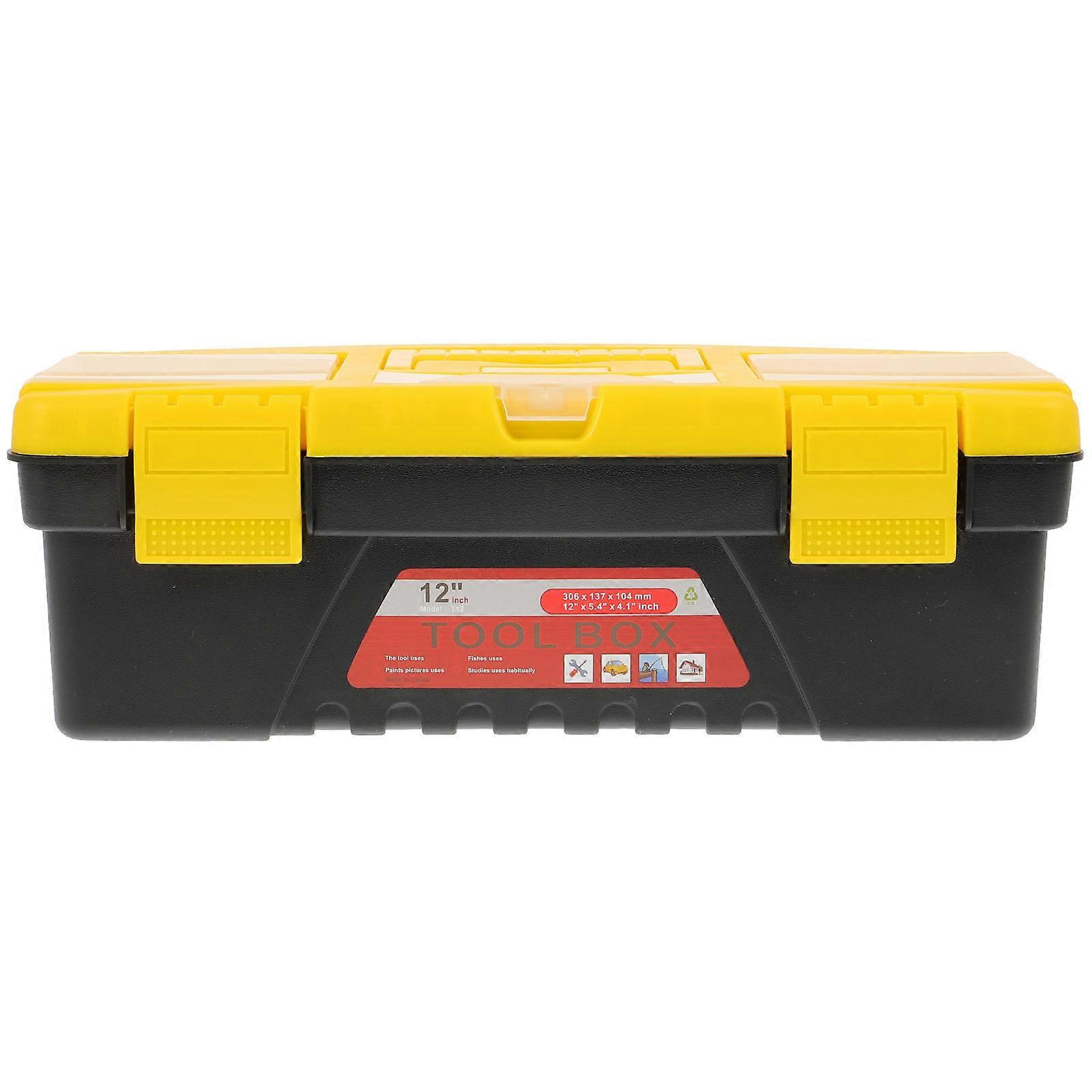 Multi-Function Toolbox 1Pcs Golden Plastic Easy Grip Buckle Portable Tool Case for Storage Use