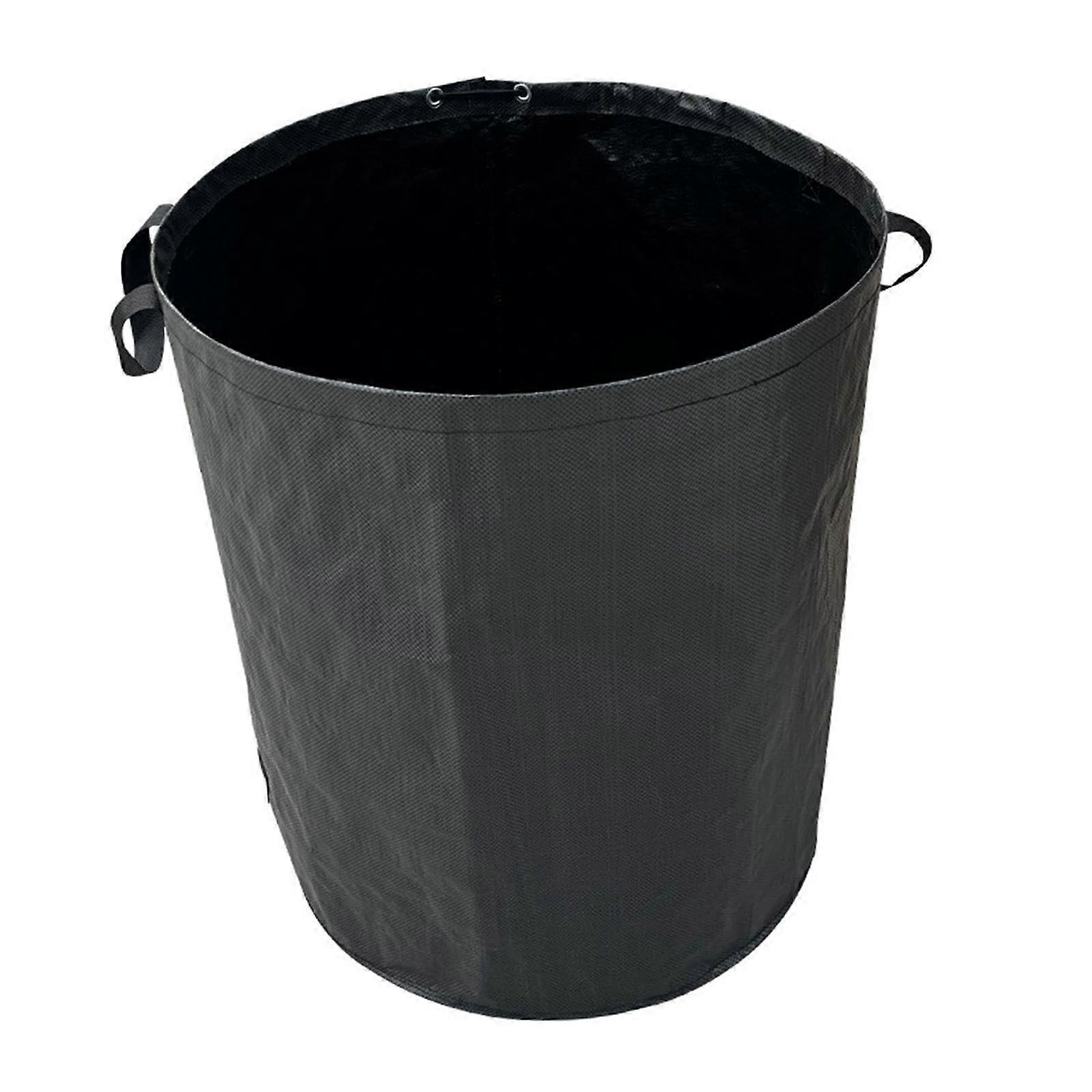 Reusable Garden Waste Bag with Handles, 500L Foldable Lawn Collection Bag, Black Tarp Material Storage for Outdoors