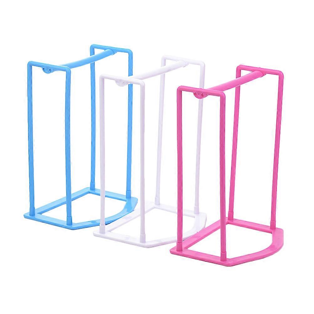 Hanging Organizer Hanger Storage Shelf Home Organization Plastic Standing Design Storage Racks Assorted Color 3Pcs