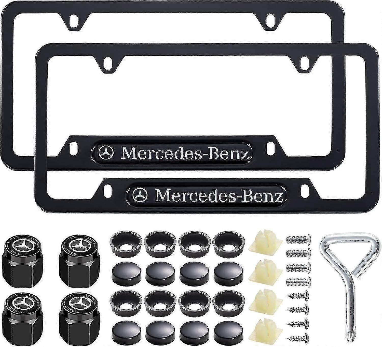 License Plate Frames For Mercedes Benz (2-pack, Black)
