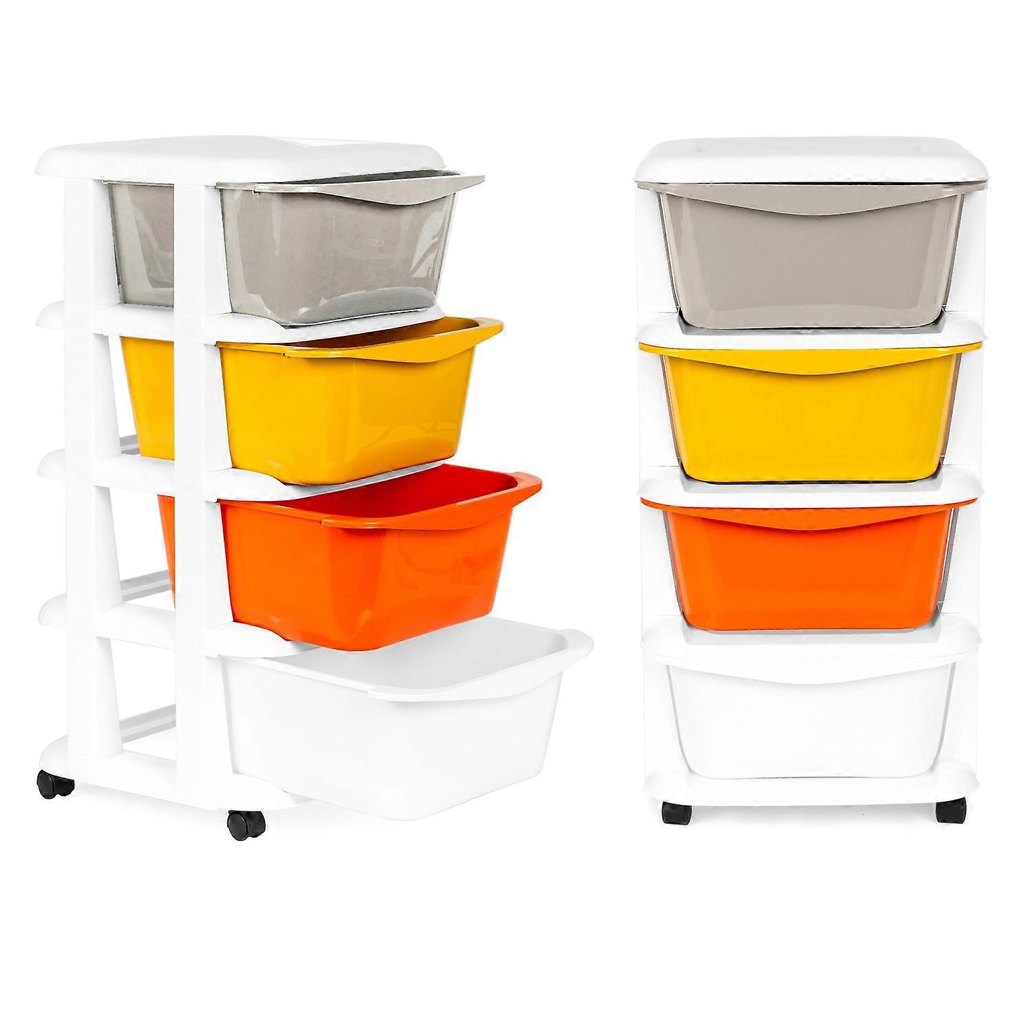 Storage Organizer with 4 Pull-Out Drawer Legs with Wheels, Storage Cart, Rolling Cart