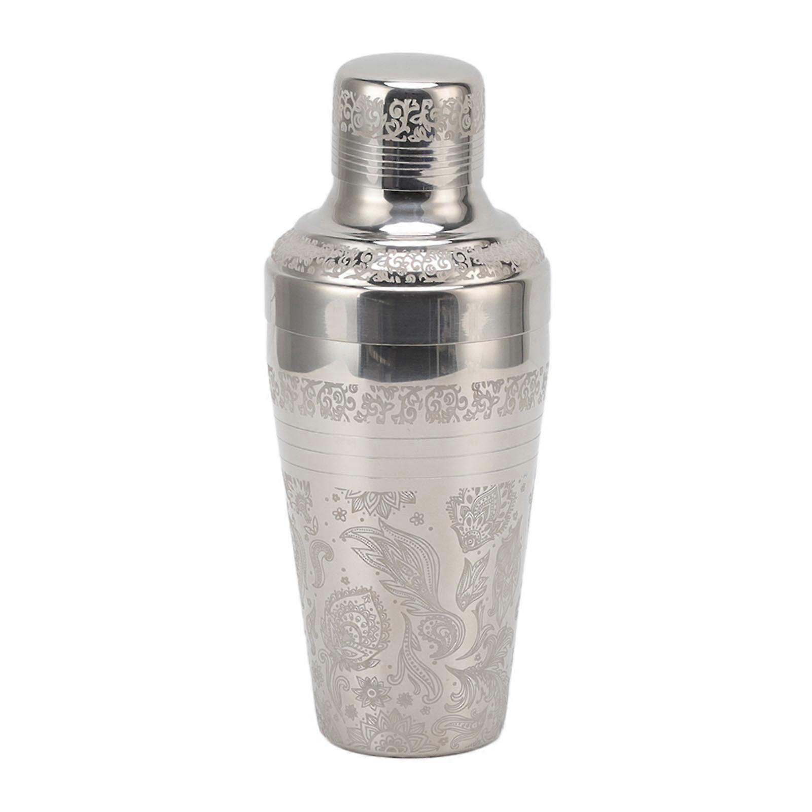 304 Stainless Steel Cocktail Shaker, Dishwasher Safe, Rust Resistant, Bartender Drink Mixer, Glossy Japanese Style Engraving