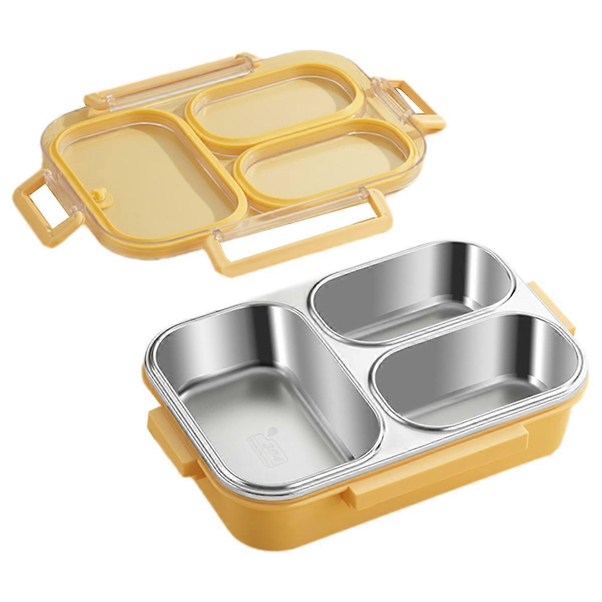Stainless Steel Lunch Box 3 Compartment Metal Lunch Container C