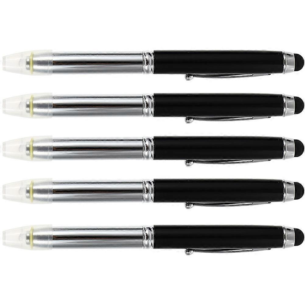 LED Pen 3 in 1 Ballpoint Pen with Stylus Tip for Writing 5Pcs