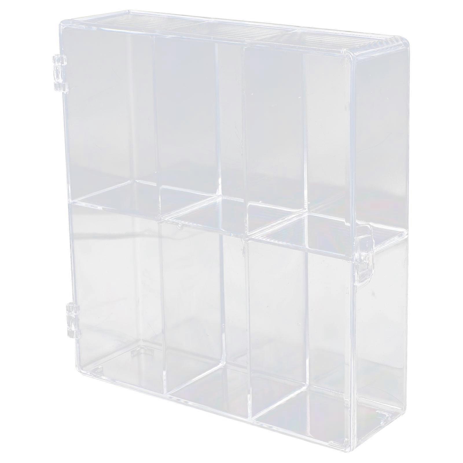 Figures Display Case Multi Compartment Storage Box PP Material 21X20X6CM 6-Compartments 1Set