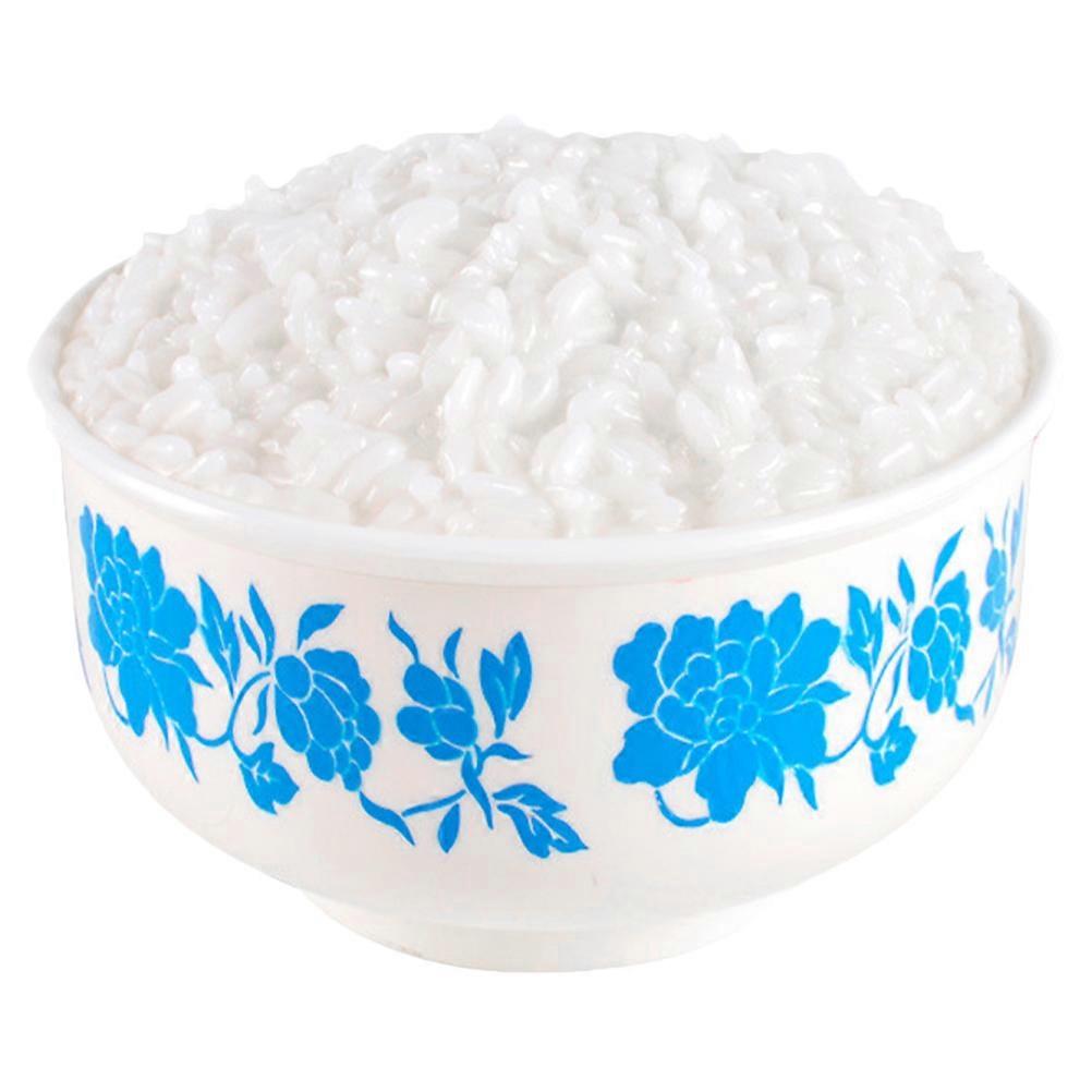 Artificial Food Realistic Simulation Cooked Rice Imitation Blue and White Porcelain Bowl For Event Planners 1Set