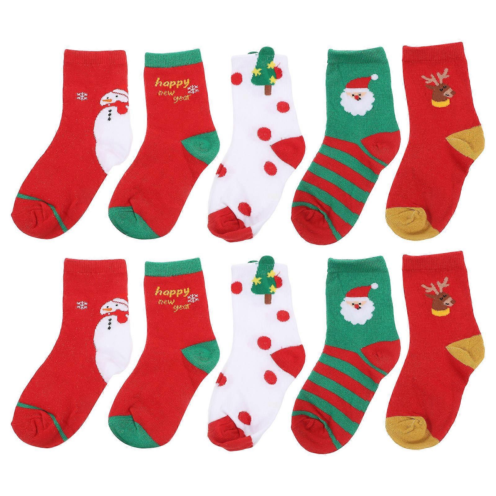 Sweat-Wicking Cotton Socks For Children Home Use Size 3 5Pairs