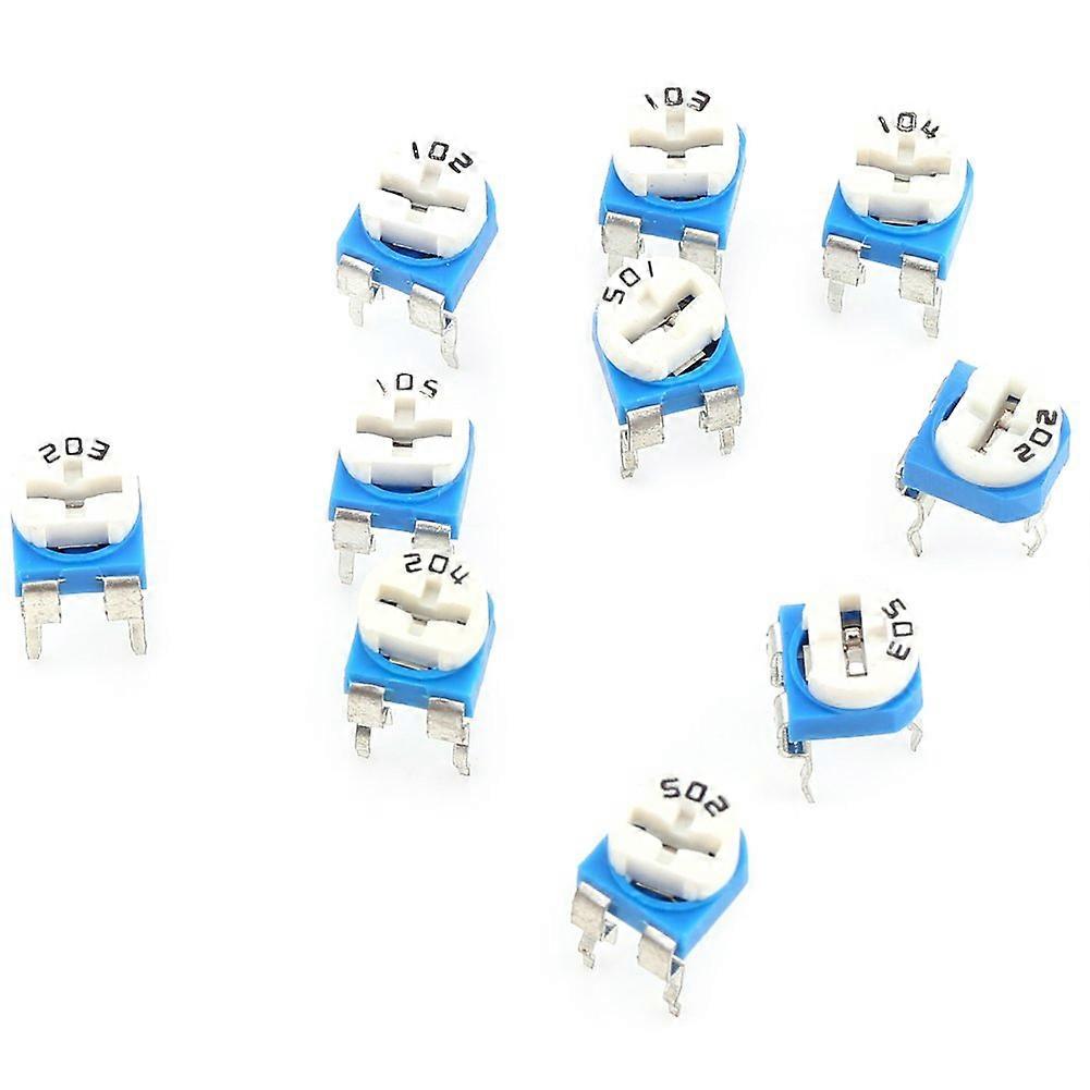 Adjustable Variable Resistor Assortment, 100pcs 10 Values 500 Ohm1M Ohm