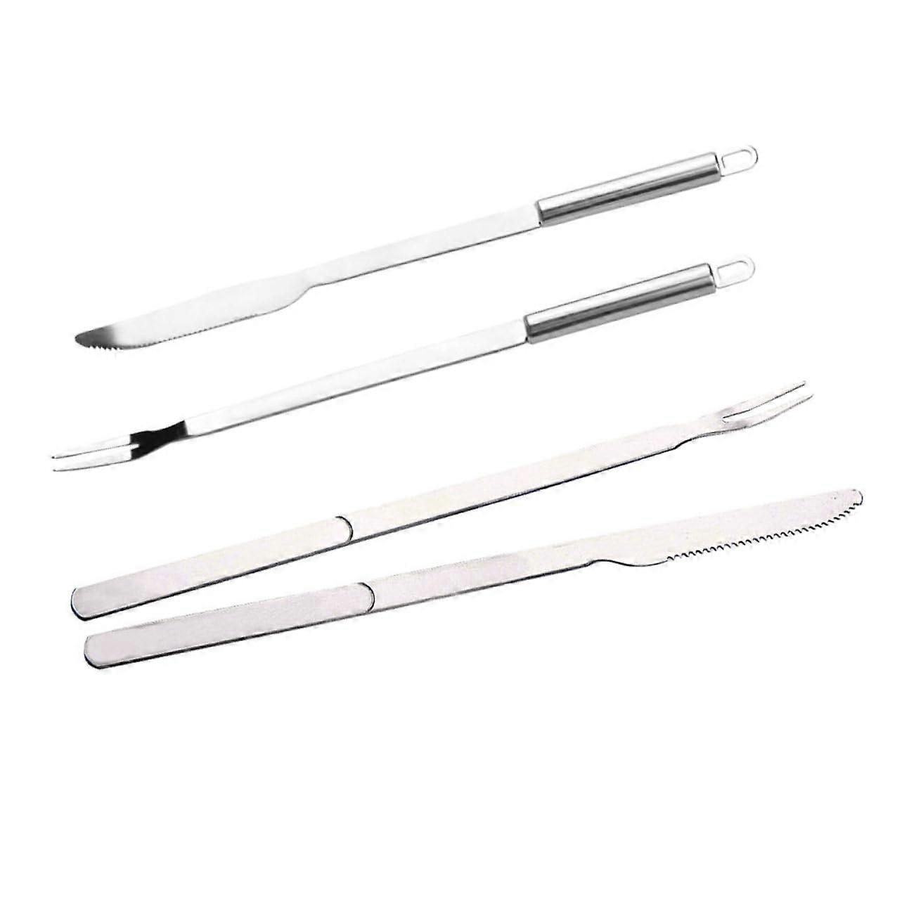 Barbecue Tools Set of 2, Non-Slip Wooden Handles, Durable Barbecue Utensils For Professionals And Hobby Chefs