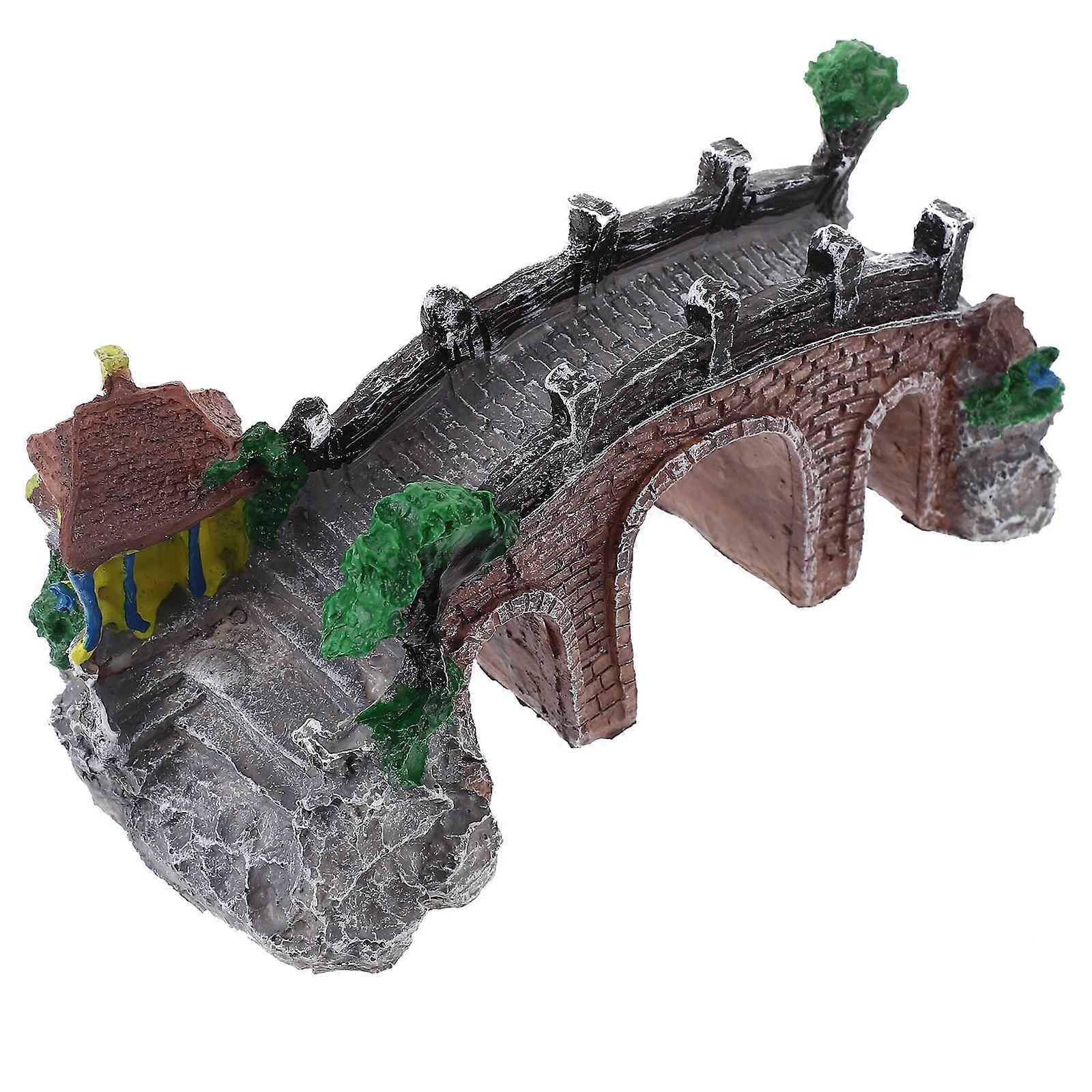 Artificial Bridge Model Decor Fish Tank Accessory Resin Material 1Set