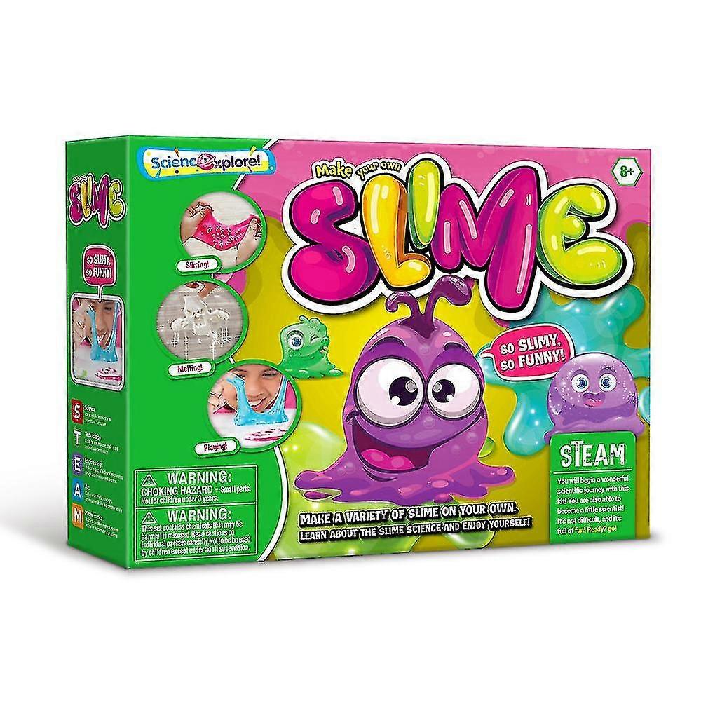 Children's Science Experiment Steam Puzzle Toy Set with Crystal Mud Foaming Glue Slime DIY