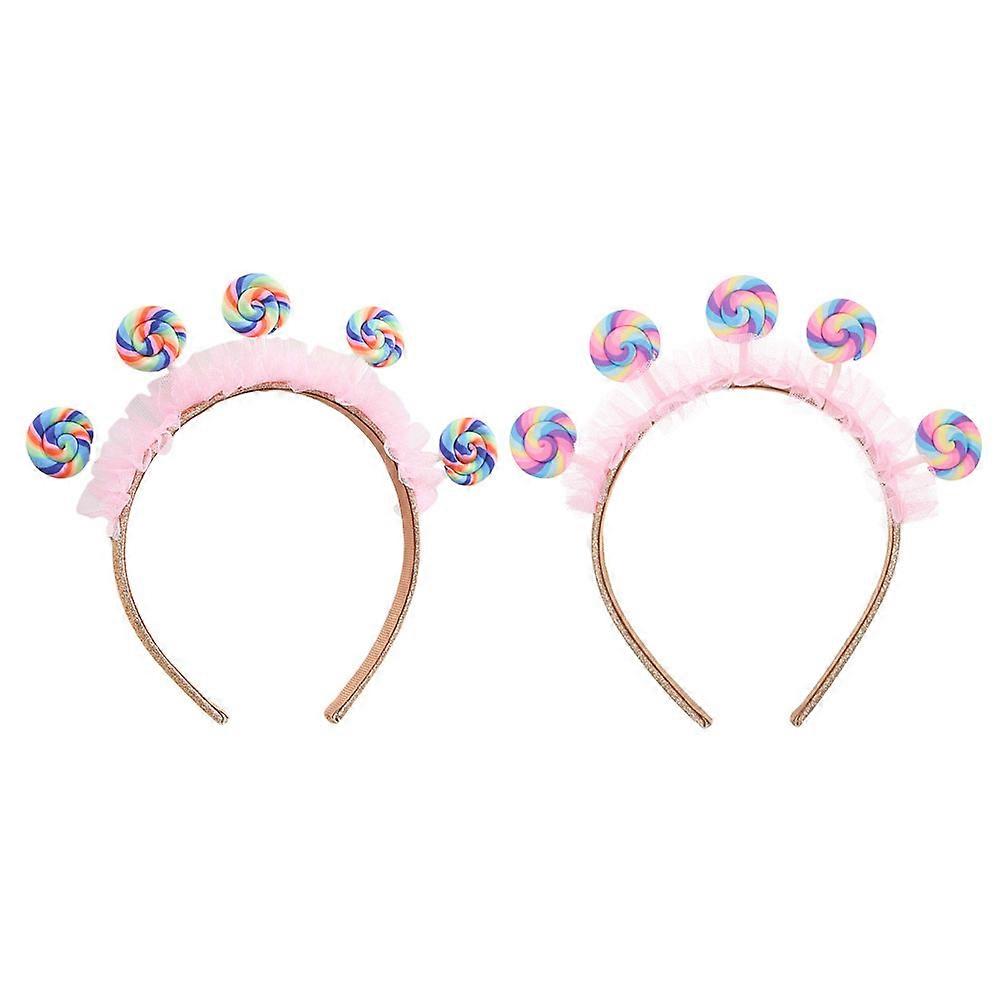 a polished and engaging product description for your **2pcs Cartoon Lollipop Headband**:
🎉 **2PCS Cartoon Lollipop Headbands – Sweeten Your