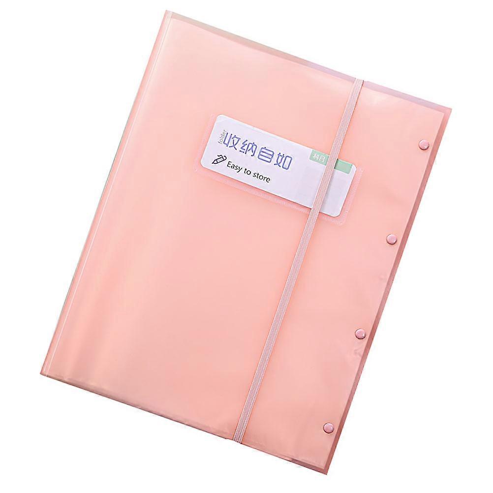 Pink Plastic File Folder for A3 Paper Storage with 30 Pockets Portable and Organized for Students 1pc