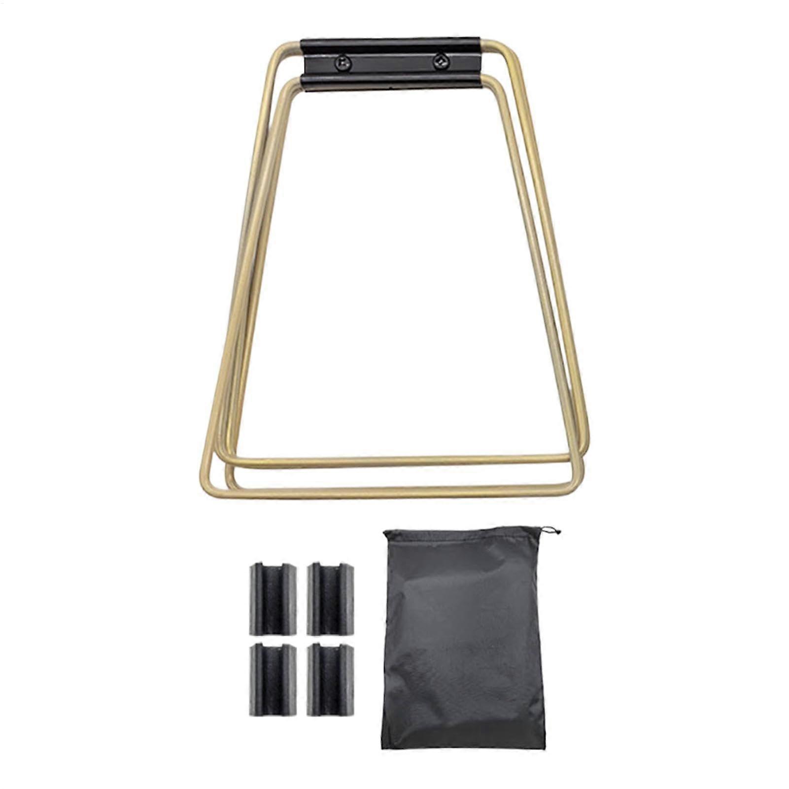 Foldable Frame for Cooling Device, Folding Camping Stand, Collapsible Stainless Steel Ice Container Adjustable Luggage Rack with S Gold