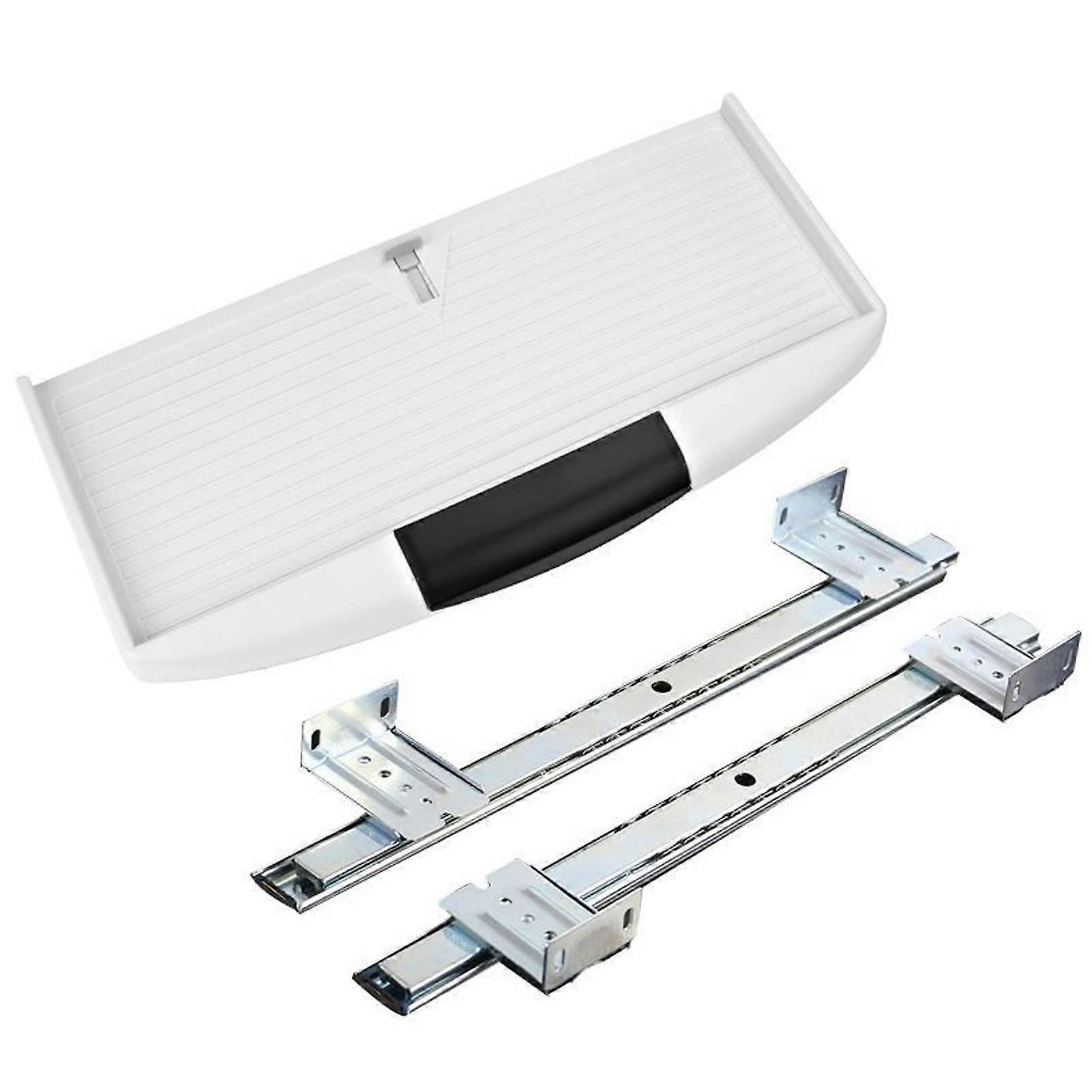 Adjustable underdesk keyboard tray, extendable computer keyboard platform, pullout typing platform drawer (white)
