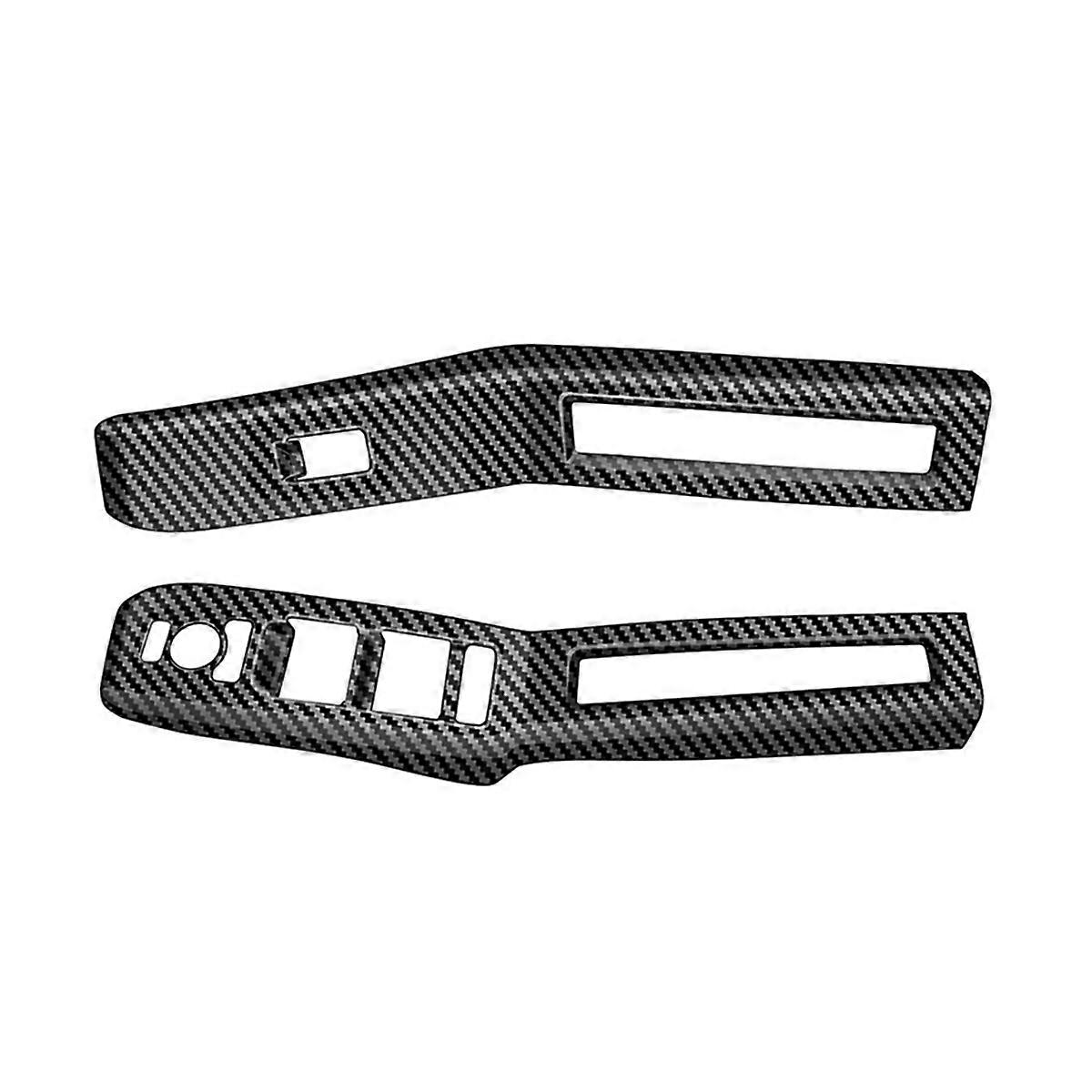 Car Window Switch Panel Frame Window Glass Lift Button Bezel for 2024 RHD Carbon Fiber Pattern