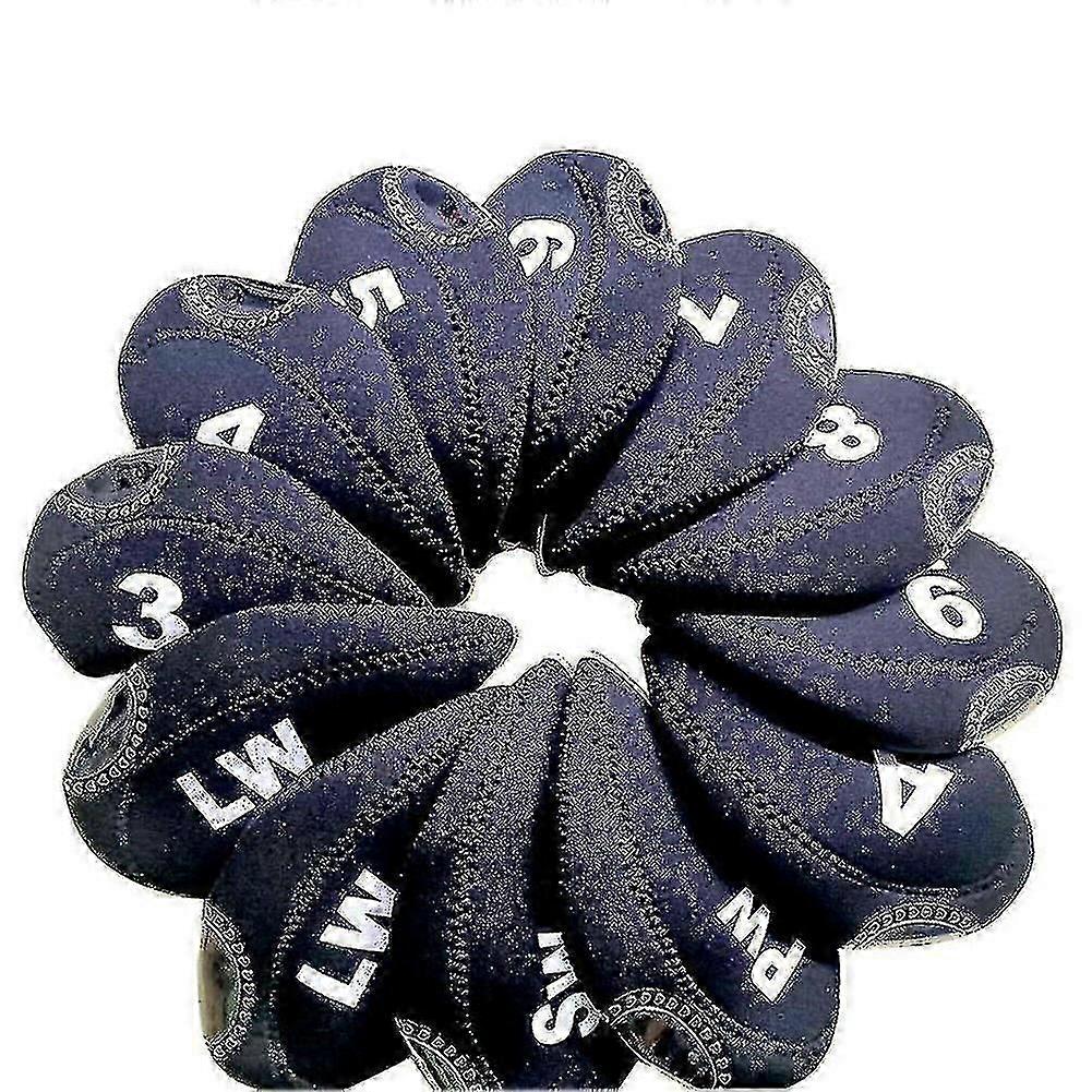 12pcs/set نادي الغولف الحديد غطاء الرأس حامي النيوبرين جولف واقية غطاء الرأس