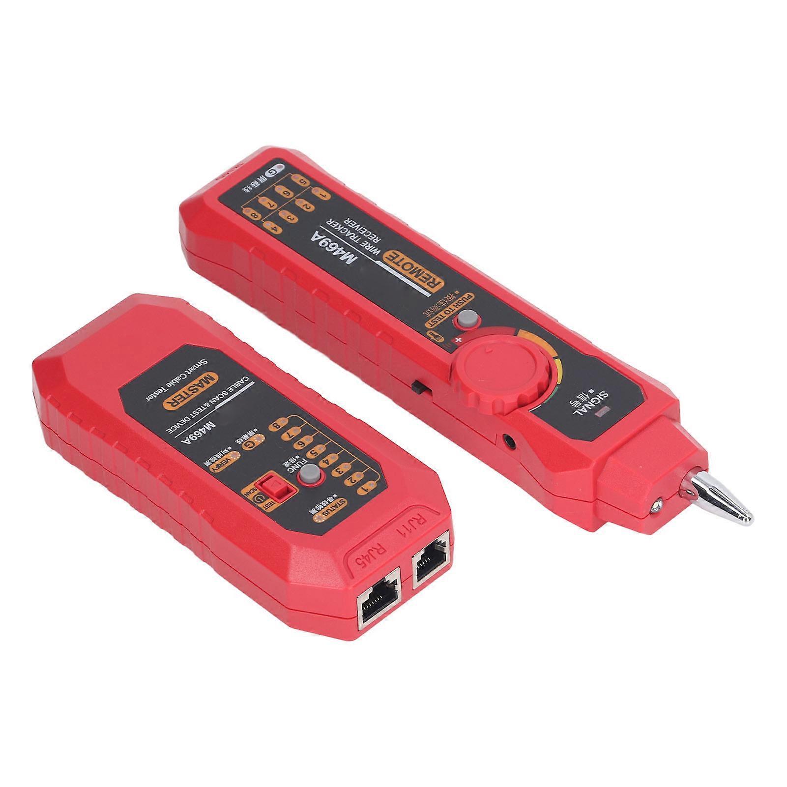 Network Cable Tester Multifunctional Anti Interference Portable Wire Tester Finder with Earphone Light 