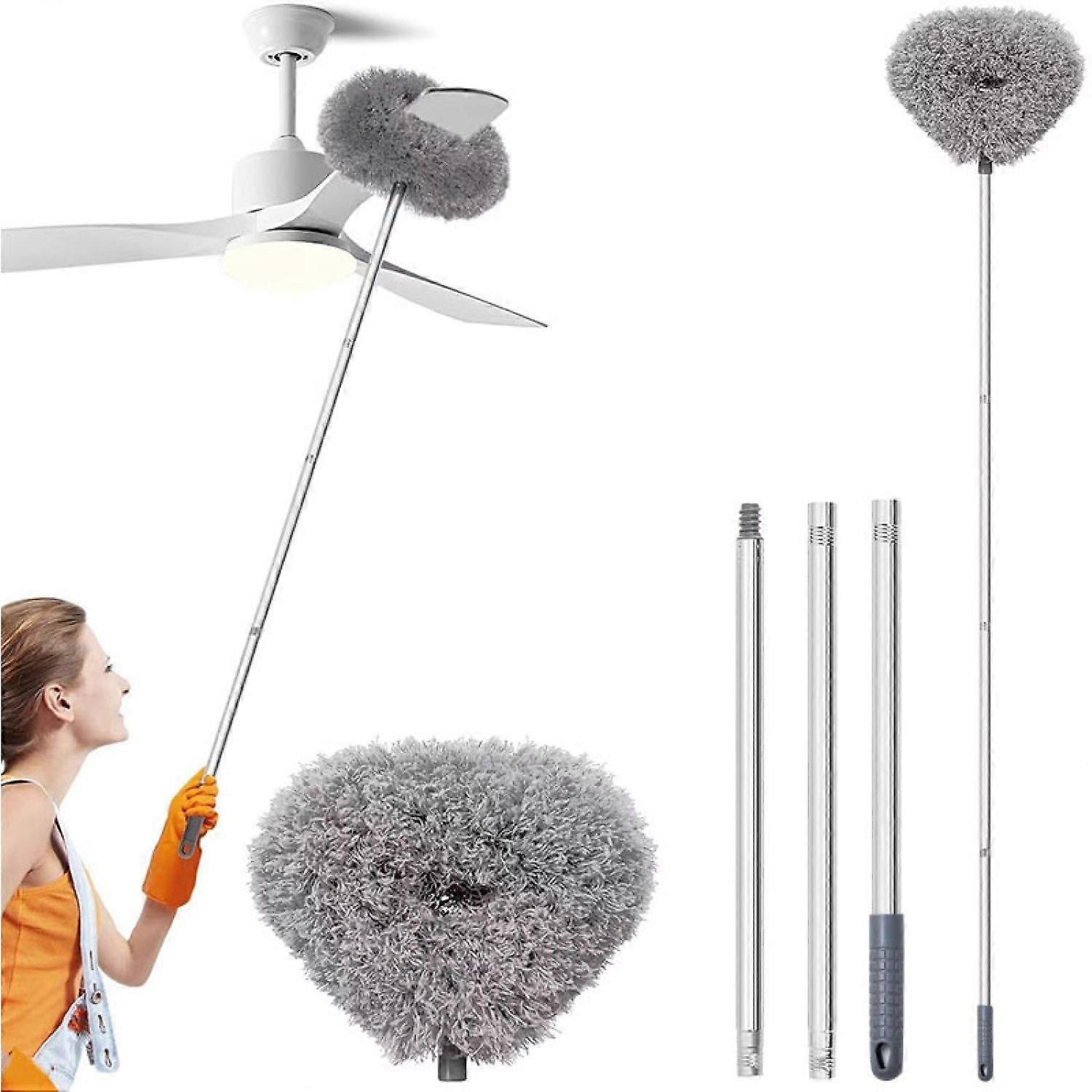 Microfiber Duster With Extension Pole 30" To 100", Bendable High Reach Dustermicrofiber Duster With Extension Pole 30" To 100", Bendable High Reach Du