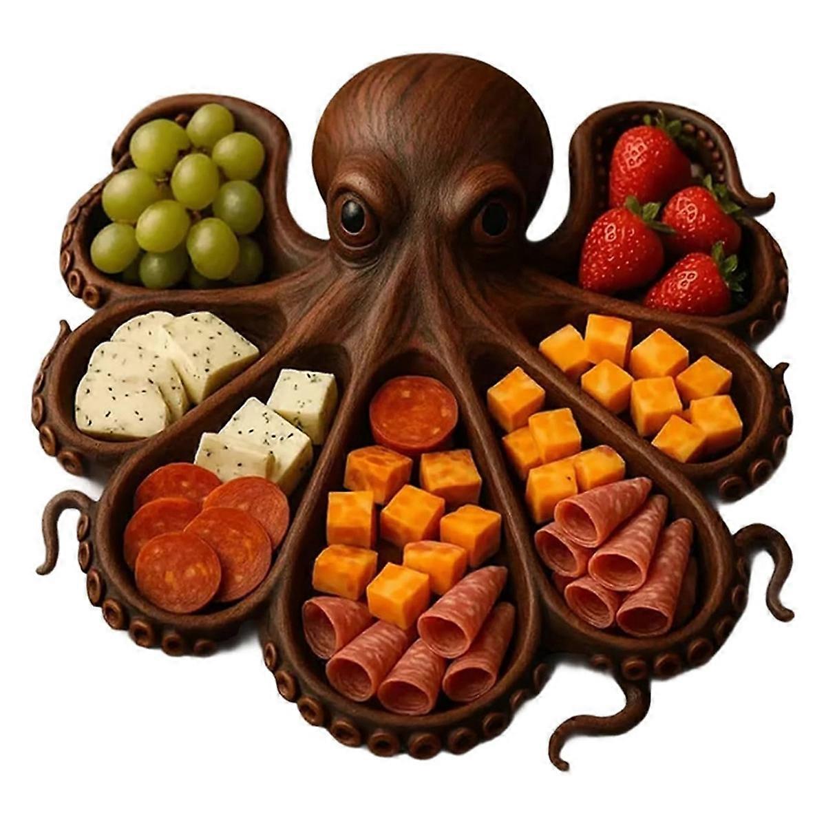Oktopus-Wurstplatte, Käse-Brotbrett mit Tiermotiven