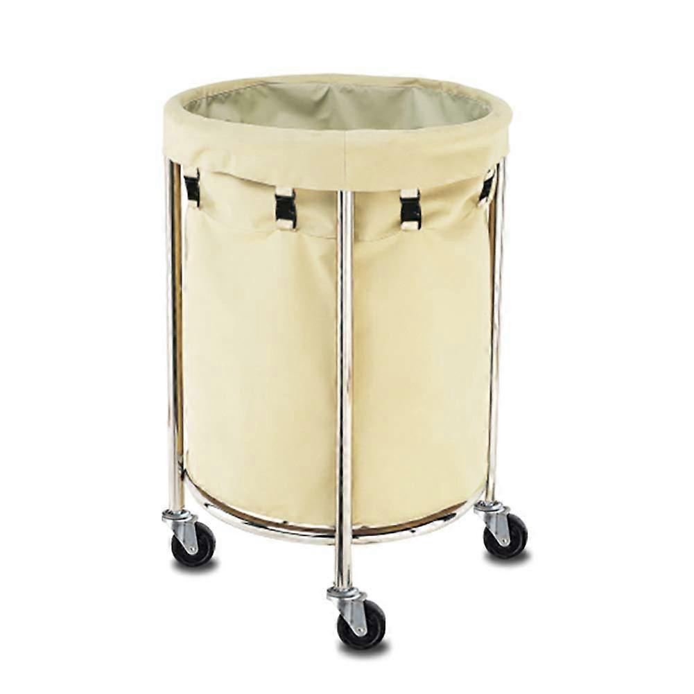 Storage cart, Mobile linen cart for hotels, Round collection trolley for lobby, Room service basket.
