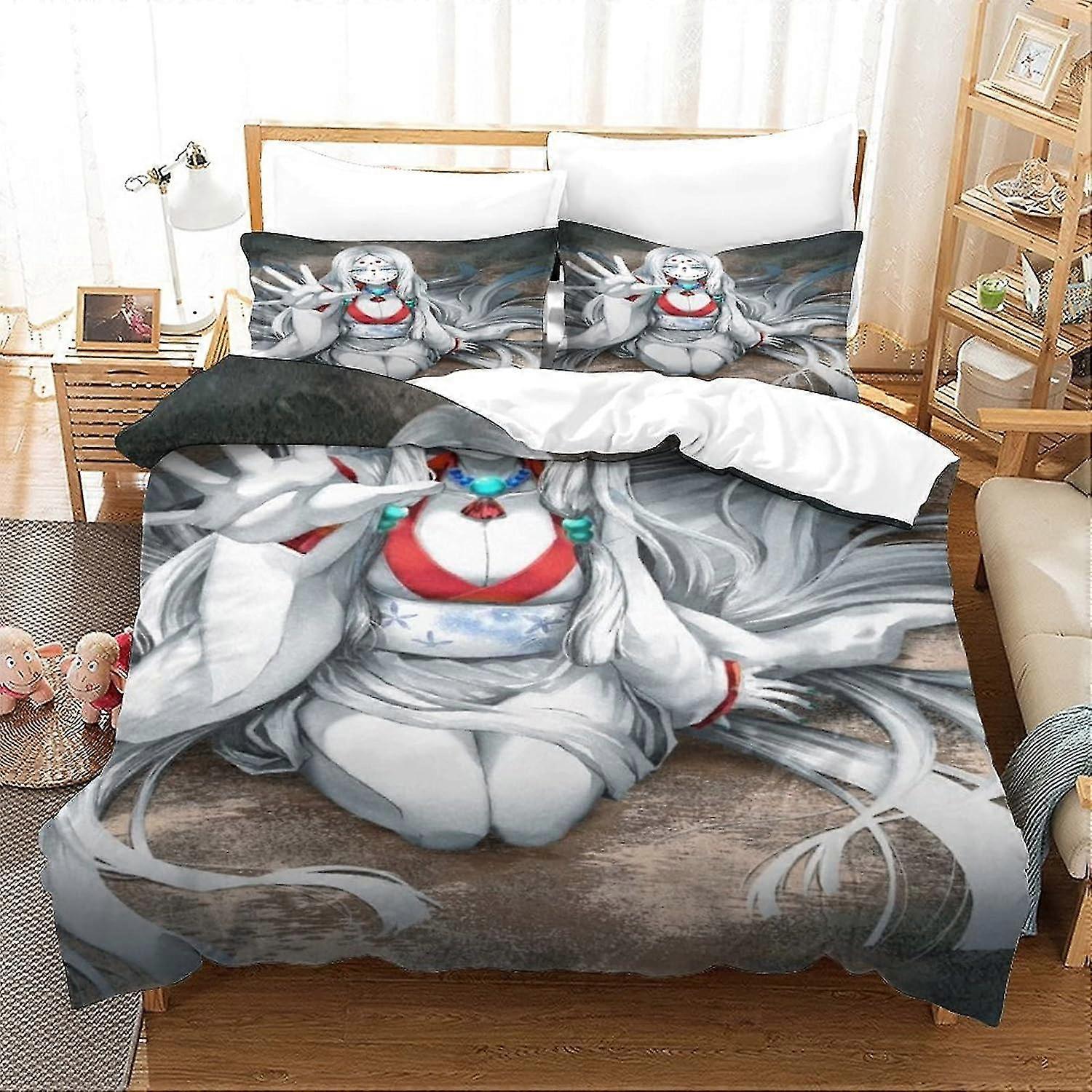 Capa de edredão com impressão 3D Conjuntos de cama Colcha Colchas com zíper Conjunto de 3 peças Macio Fácil de cuidar para jovens e adultos