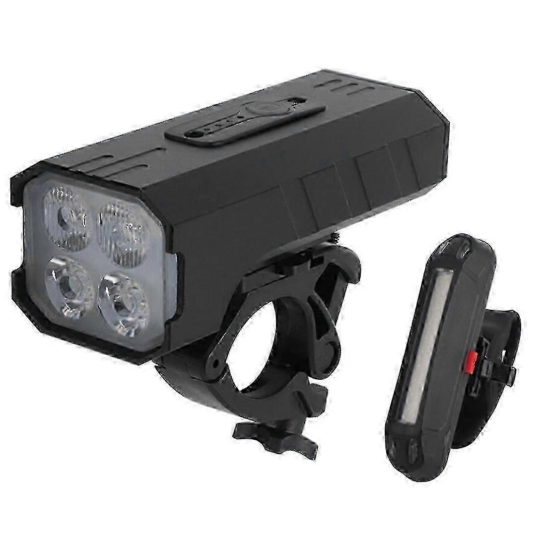 Front and Rear Bike Lights with 4 LED 5200mAh for Mountain Bikes, Suitable for Cycling Adventures