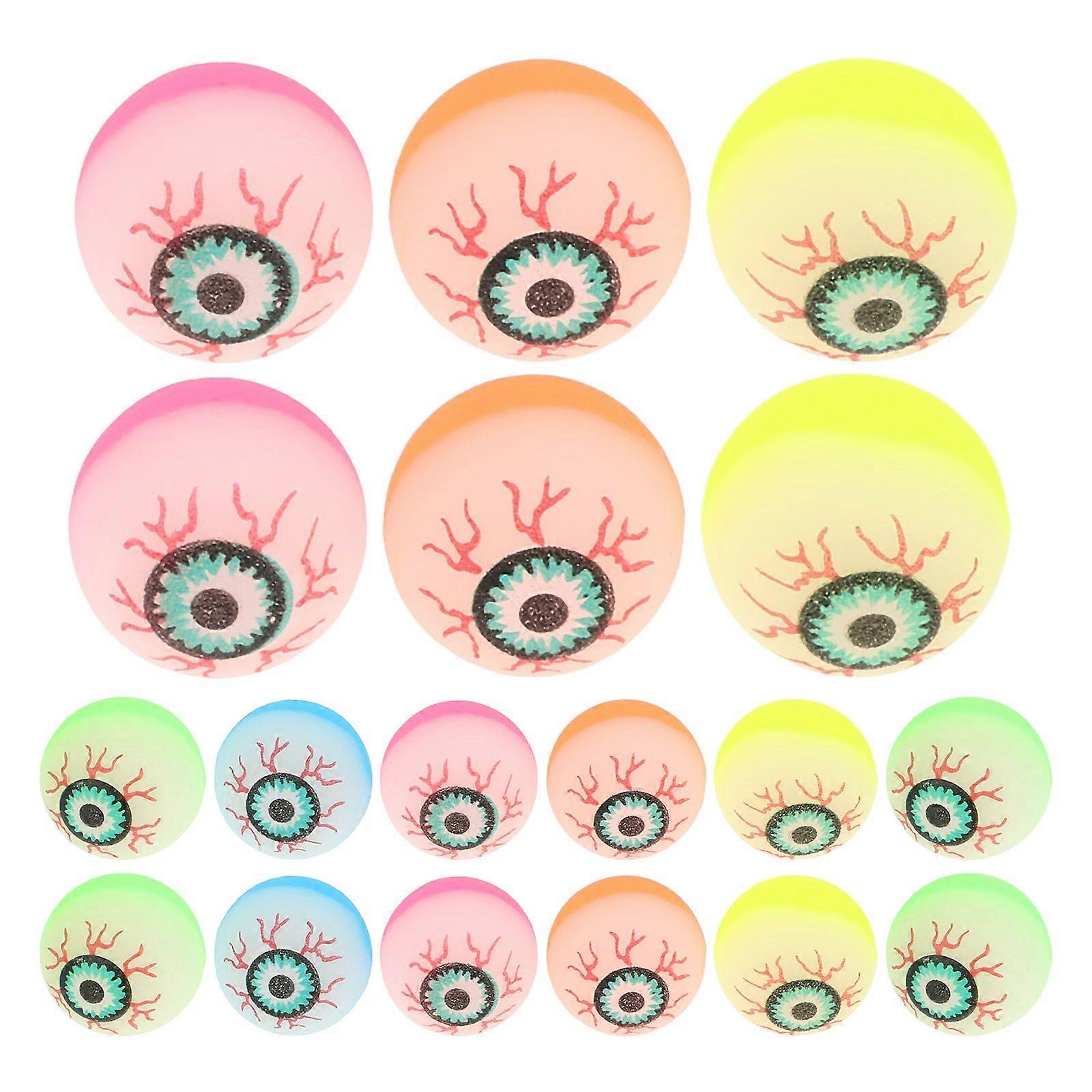 40pcs  Halloween Eyeball Pattern Bounce Balls Bouncy Balls Creative Jumping Ball