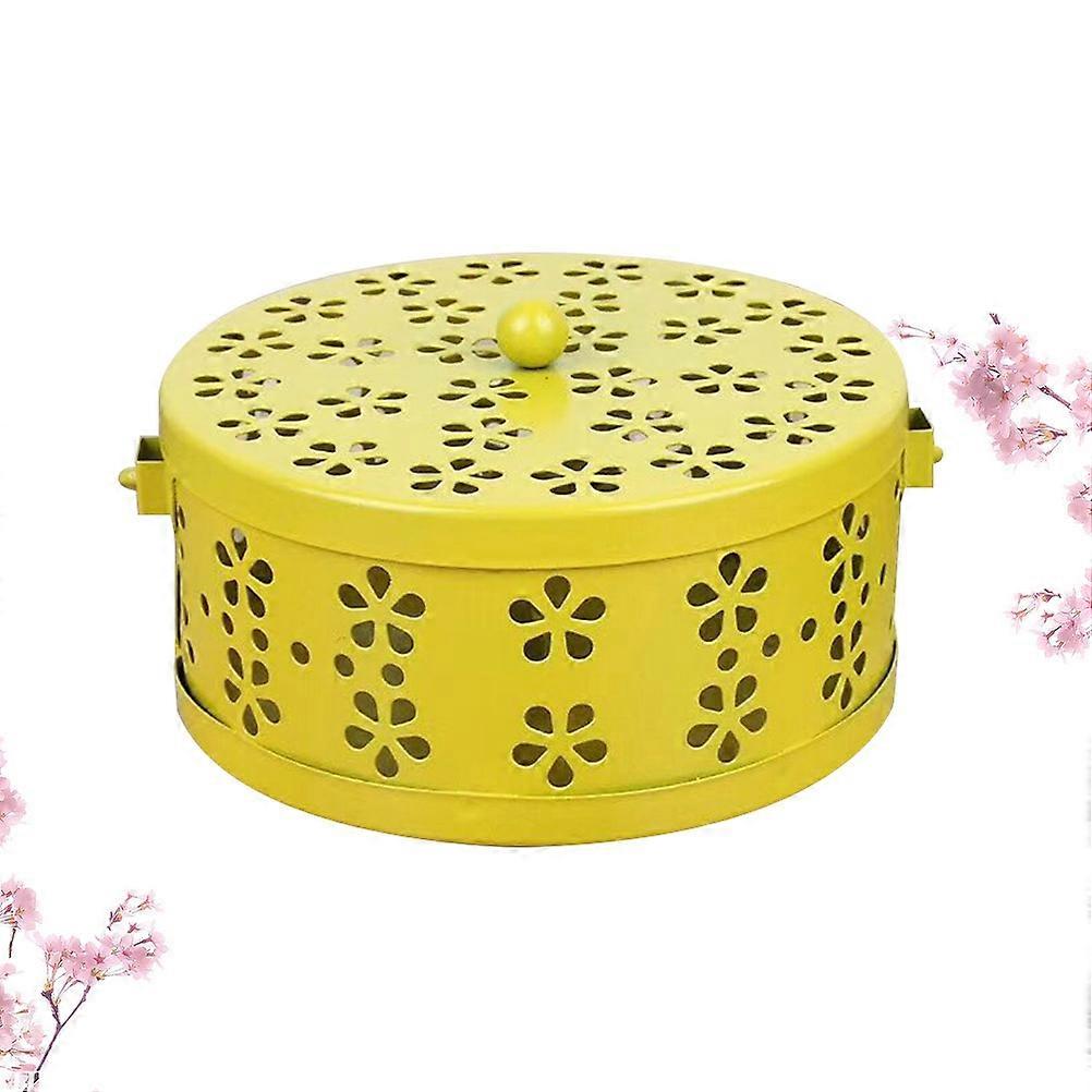 Retro Design Fireproof Box Metal Home Use Incense Burner Case Hollow Out Design 1Pack