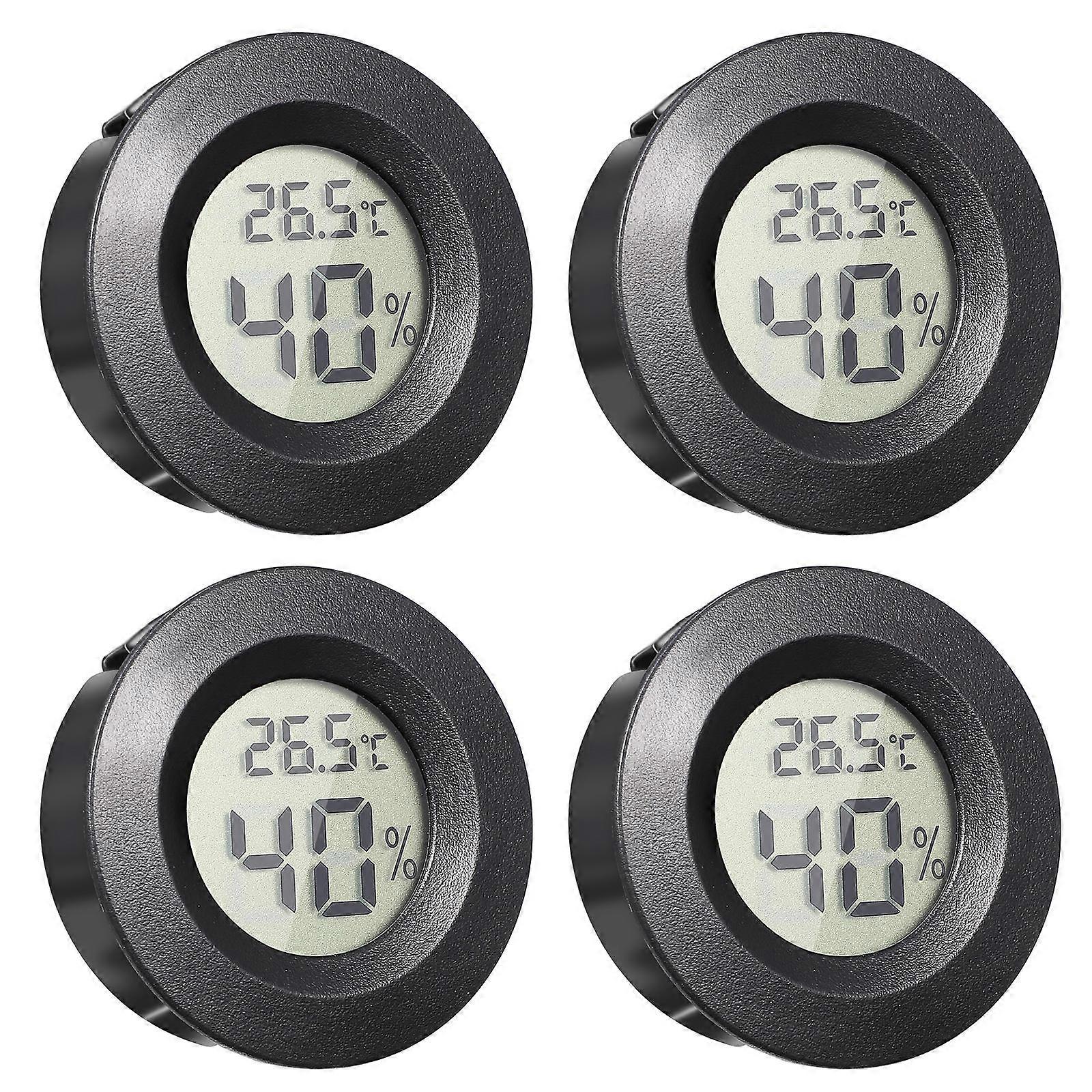Mini Hygrometer Thermometer with for Home Use in Black ABS Material 4pcs