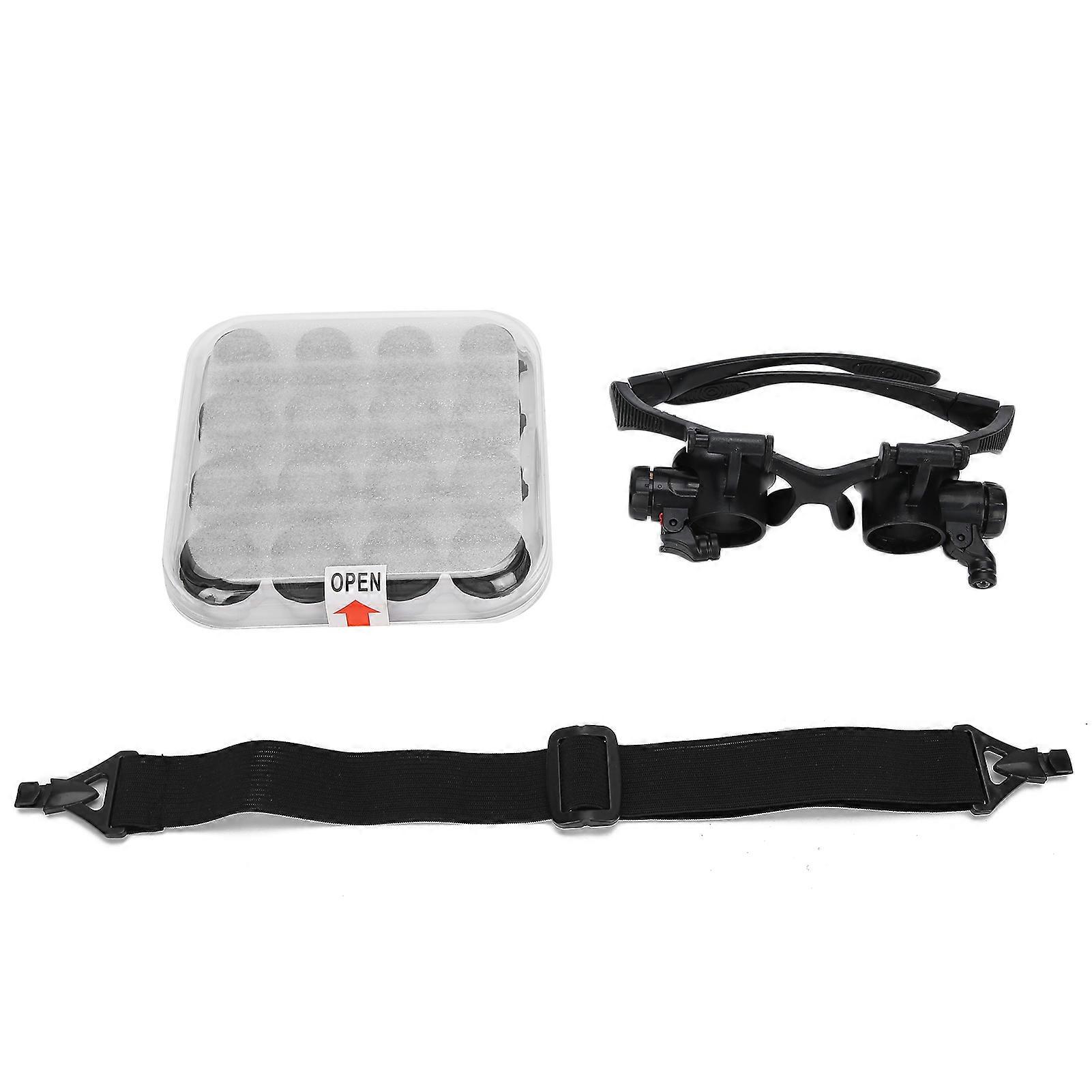 2.5X25X LED Headband Magnifier HeadMounted with 16pcs Lens for Reading Repairing