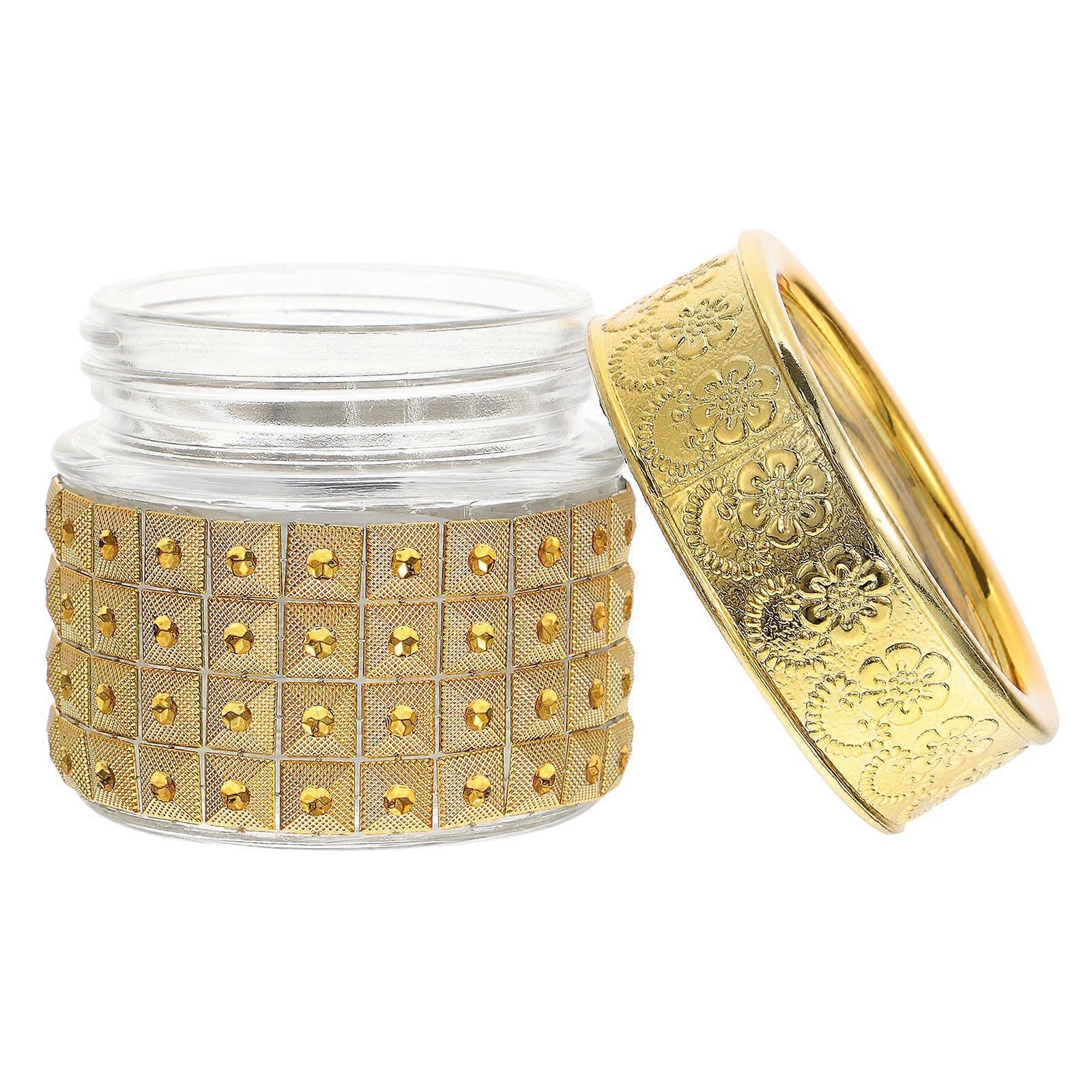 4Pcs Beautiful Package Small Glass Storage Bottles 10g Empty Jars Golden