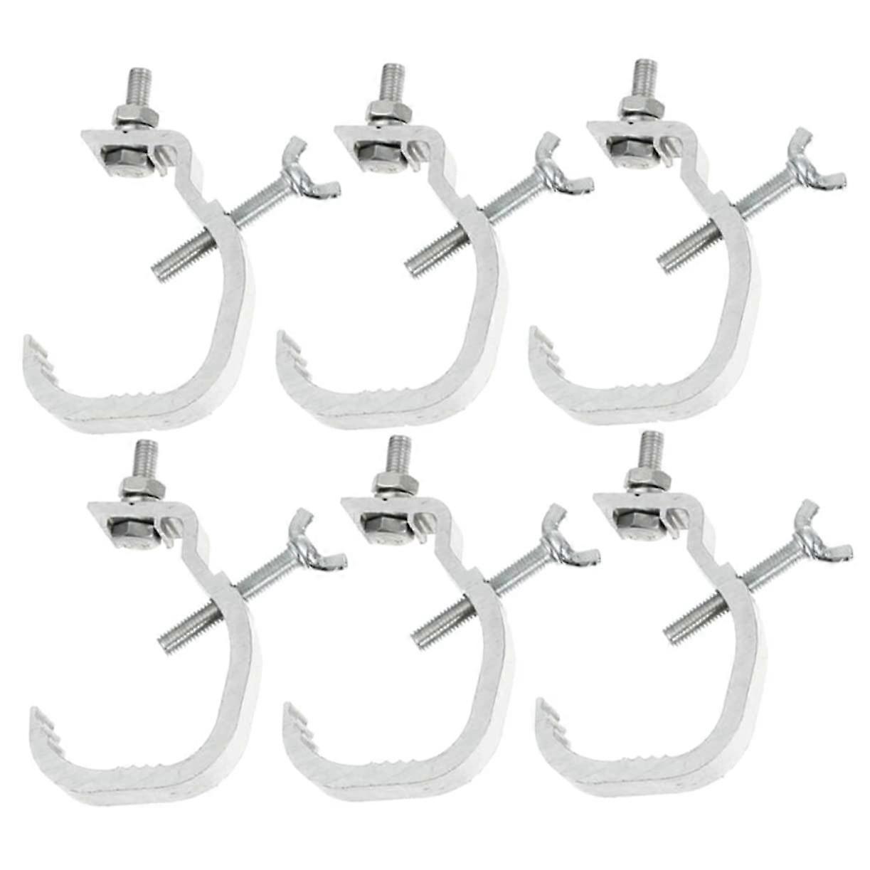 Pack of 6 Aluminium Hooks for Stage Light Clamping Blocks Single Buckle DJ Lamp Clip Compatible with Various Lights