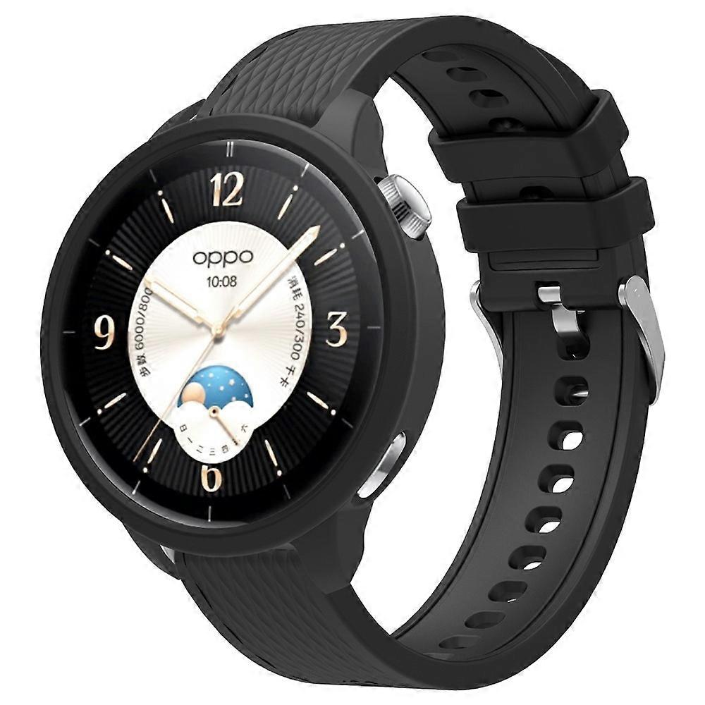 Compatible For Oppo Watch X2 Mini Textured Silicone Smartwatch Strap + Watch Case