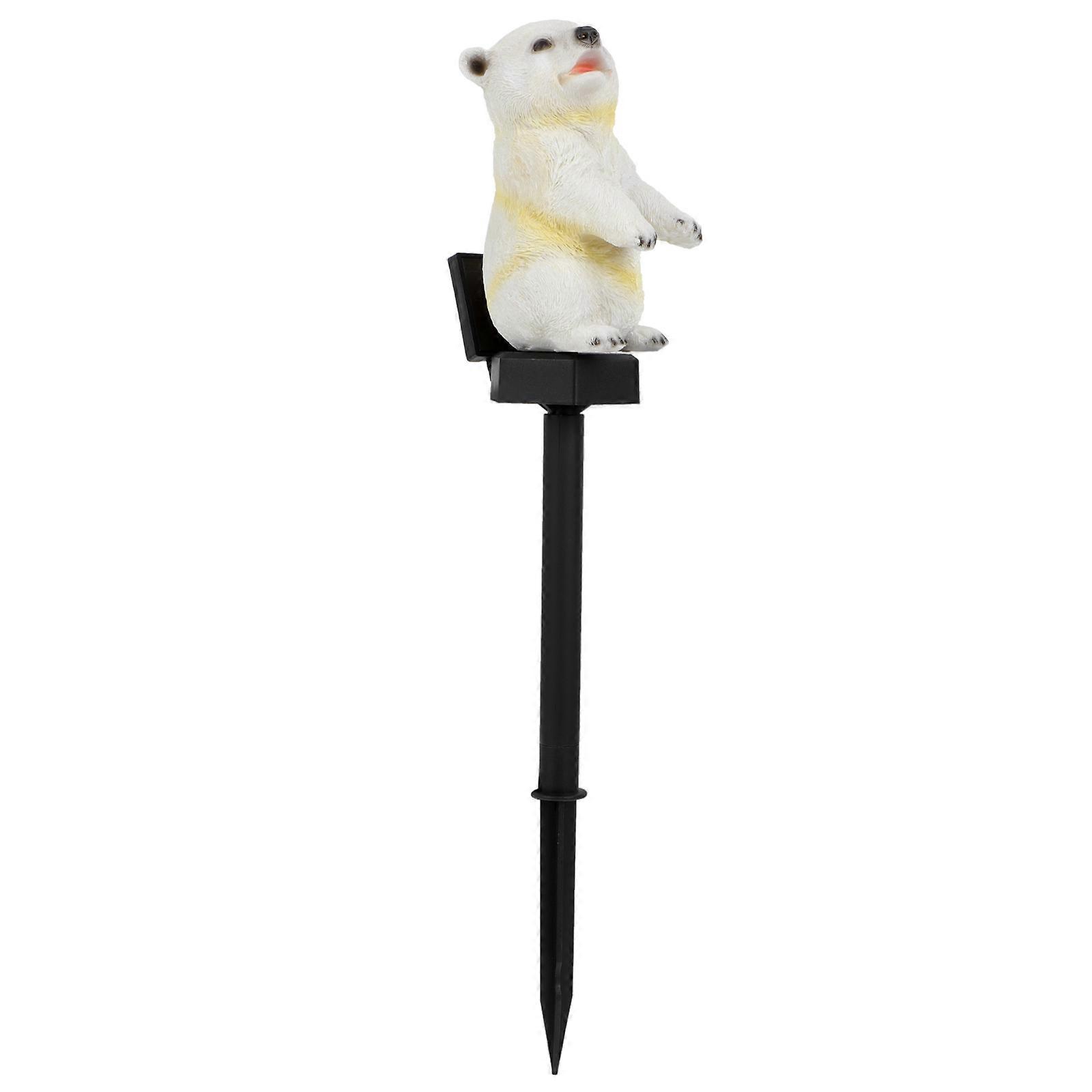 Solar-powered Animal Lawn Light Bear Shaped Creative Design for Homeowners Gardeners Garden Pathways Energy-saving Practical 1Set