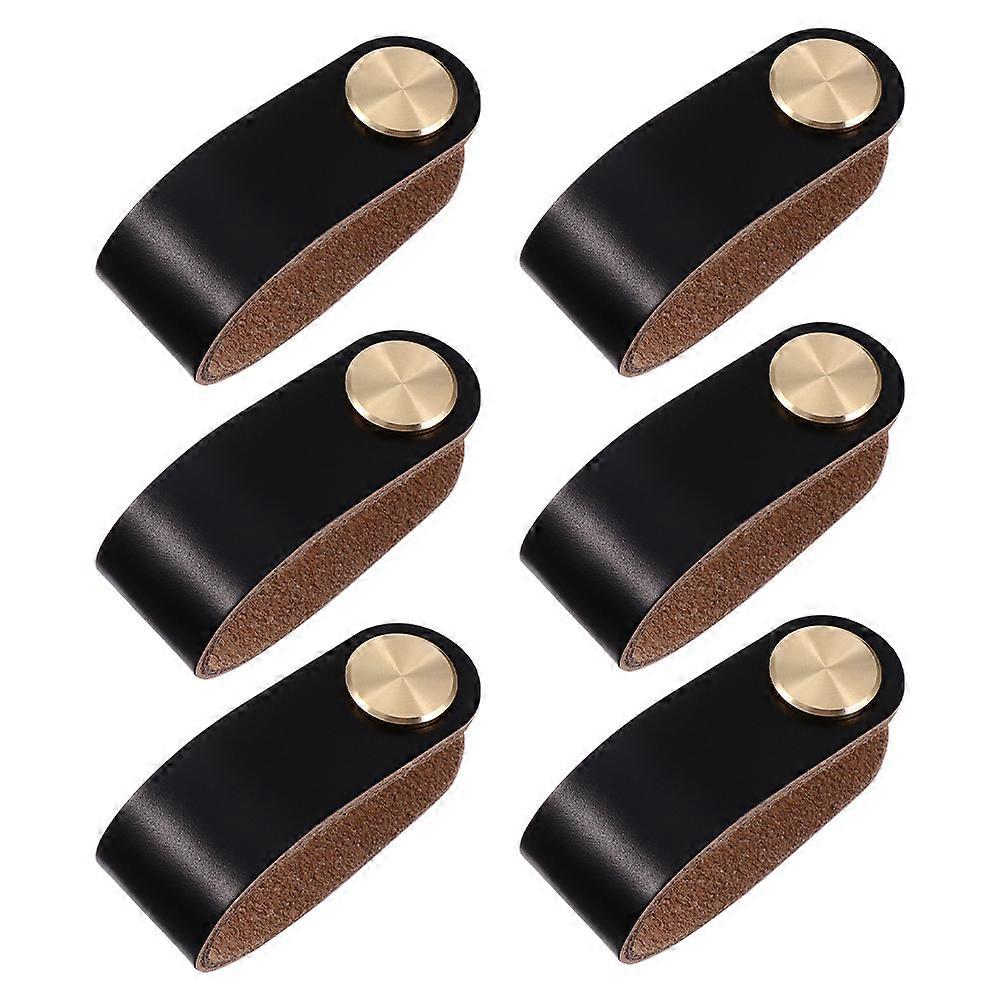 Drawer Handle Replacement Furniture Knobs Pull Handle Black 6x2 6cm Simple Design For Kitchen Cabinets Bedroom Closets 6Pcs