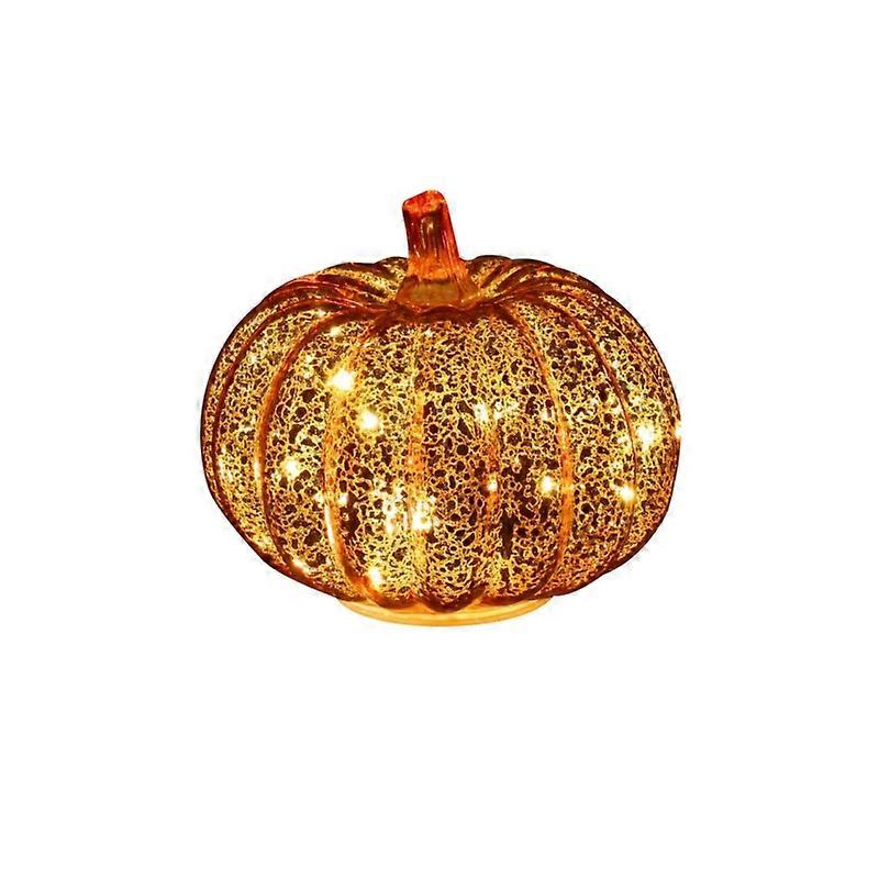 Twinkle LED Light Pumpkins, Timer Lighted Sparkling Starry Night Glass Pumpkins