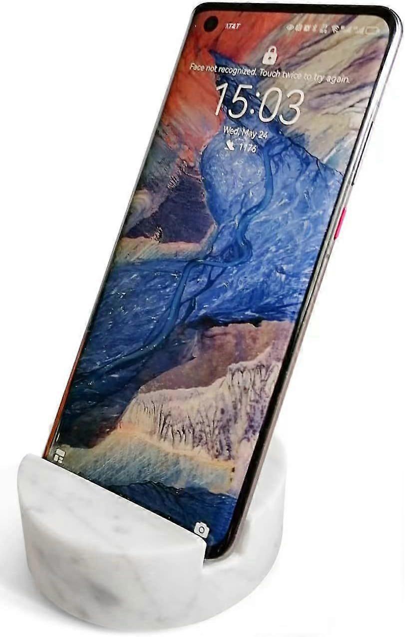 Fashciaga Luxurious Marble Cell Phone & Tablet Stand - Heavy Real Stone,Solid for Desk & Nightstand Use