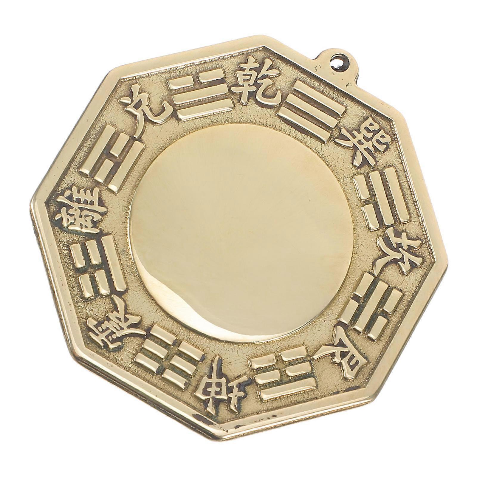 Brass Convex Bagua Mirror Golden Lucky Mirror for Decor Negative Energy Reflection