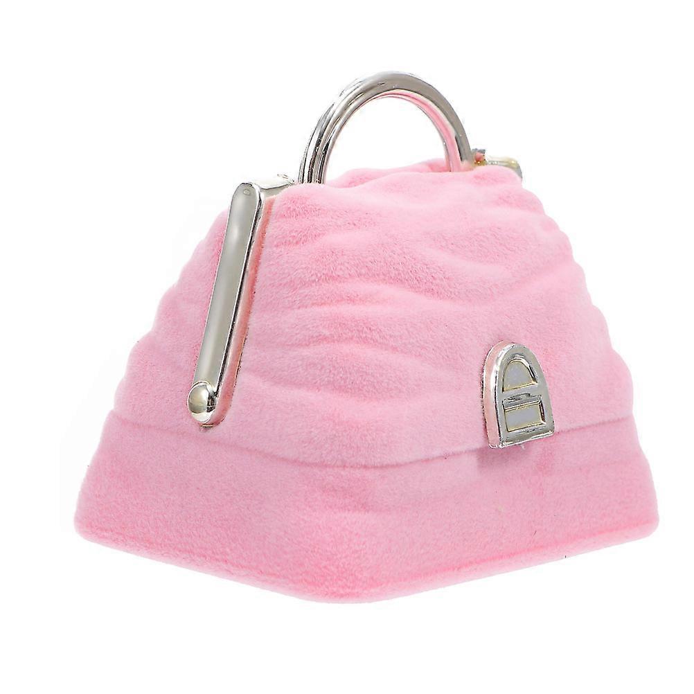 Ring Storage Box Pink Elegant Ring Packing Cases Durable Flannel for Storage Use