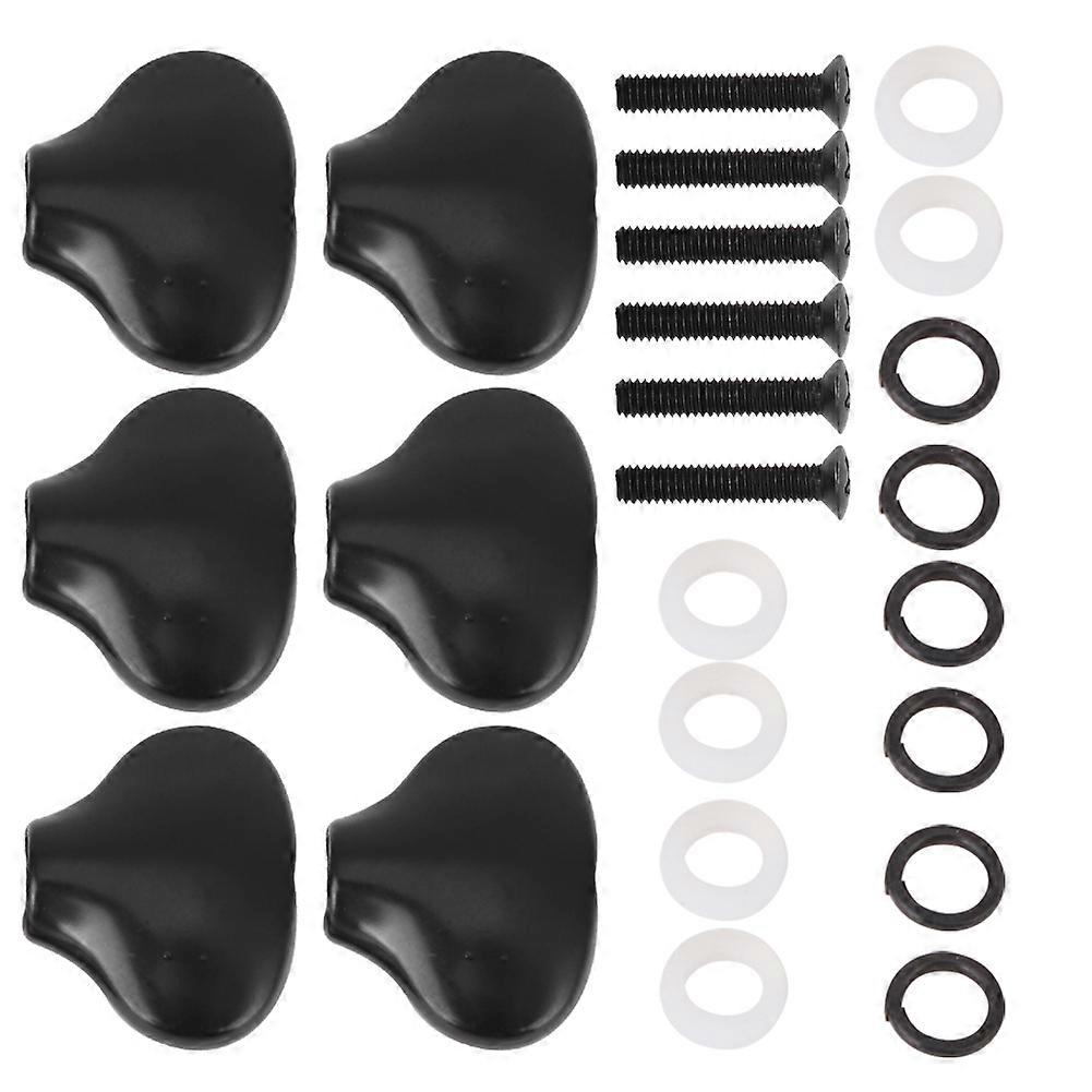 Tuning Peg Cap Ukulele Tuning Knob Handle Small Fish Tail Shape Guitar Shaft BuckleBlack